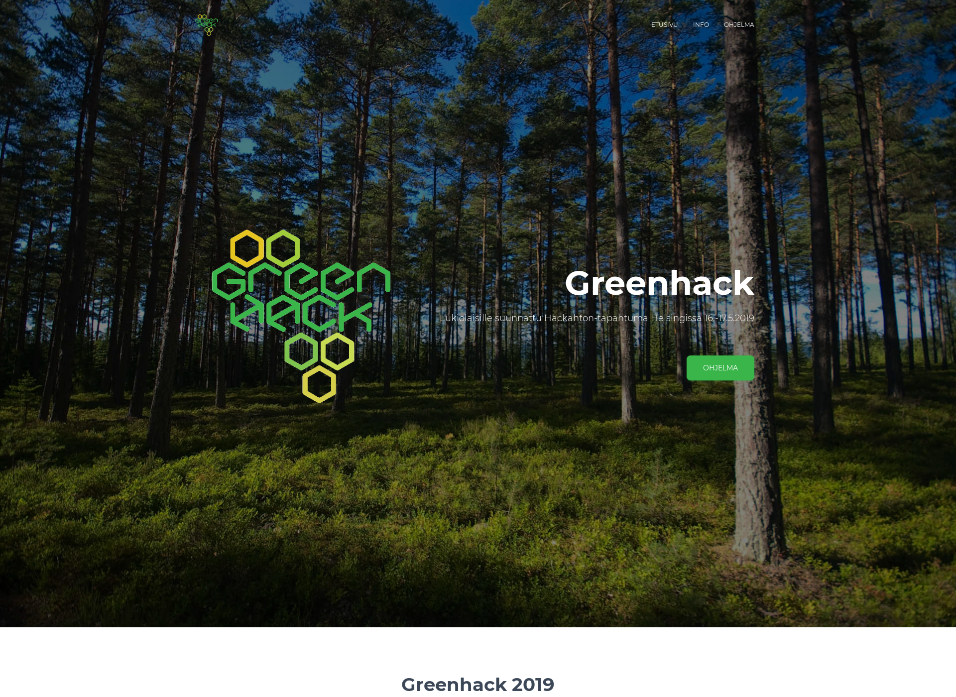 Skärmdump för greenhack.fi