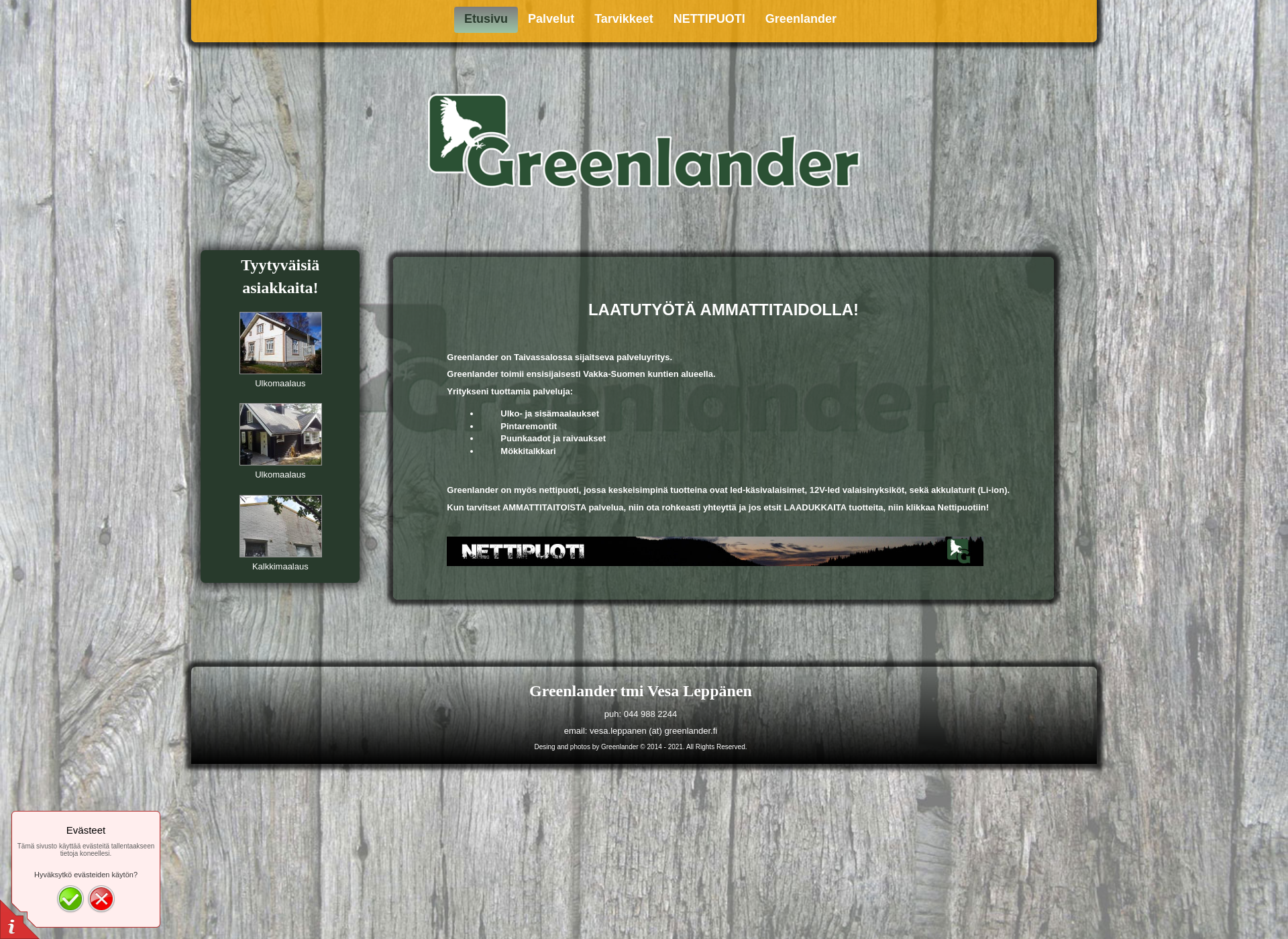 Screenshot for greenlander.fi