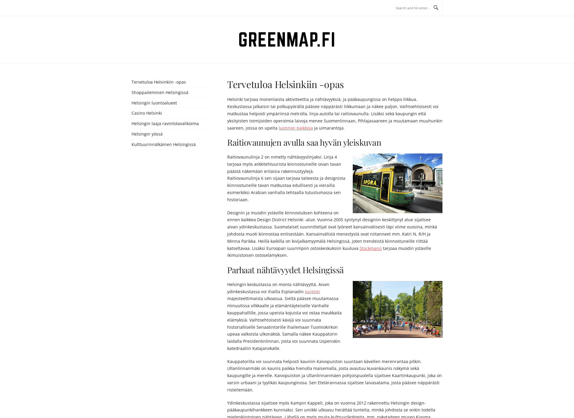 Skärmdump för greenmap.fi