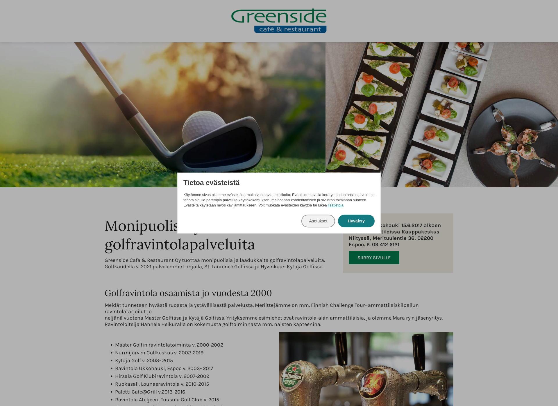 Skärmdump för greensidecafe.fi