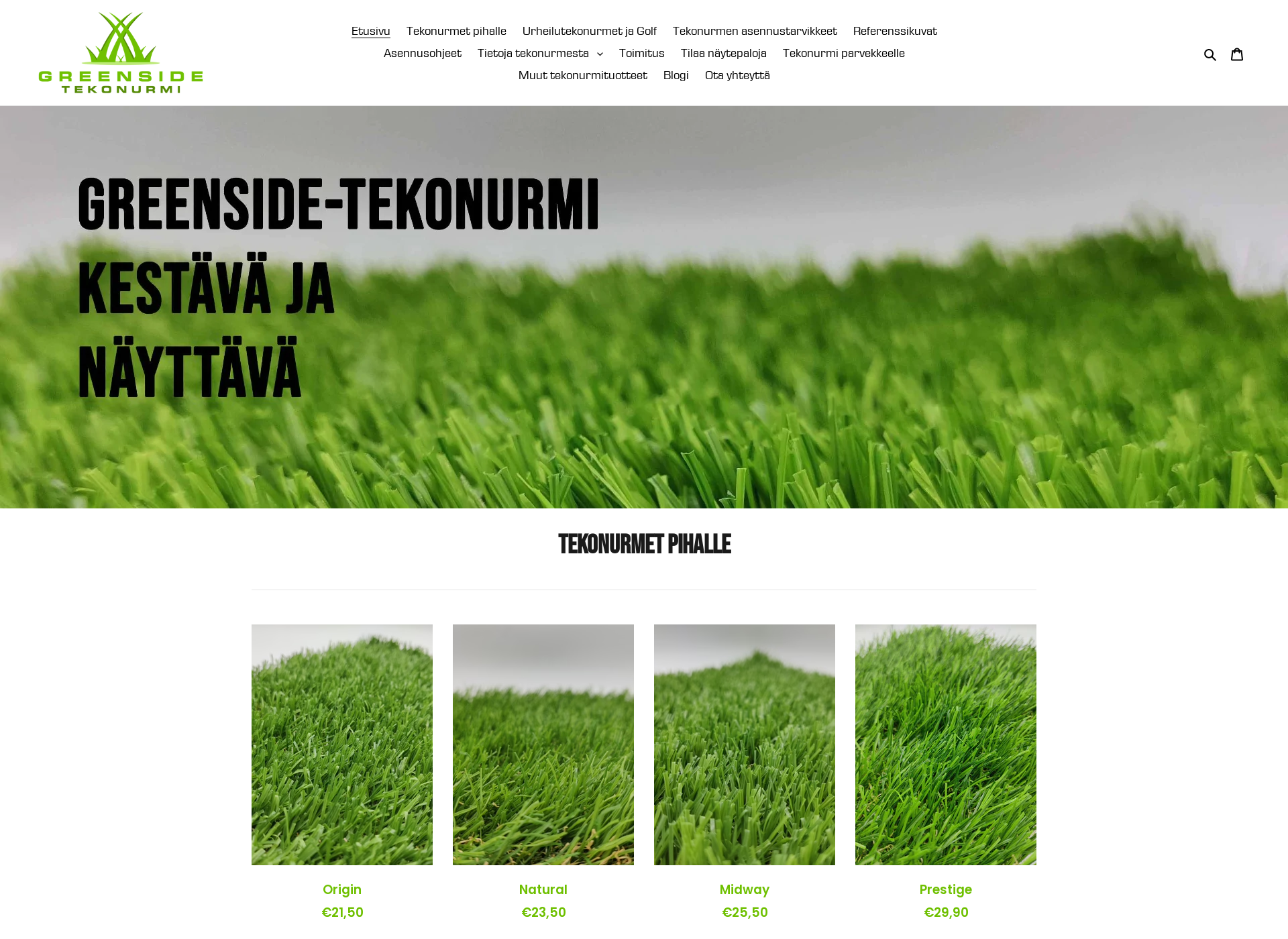 Skärmdump för greensidenurmi.fi