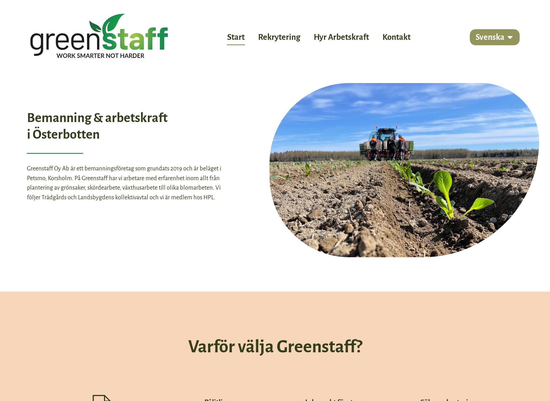 Skärmdump för greenstaff.fi