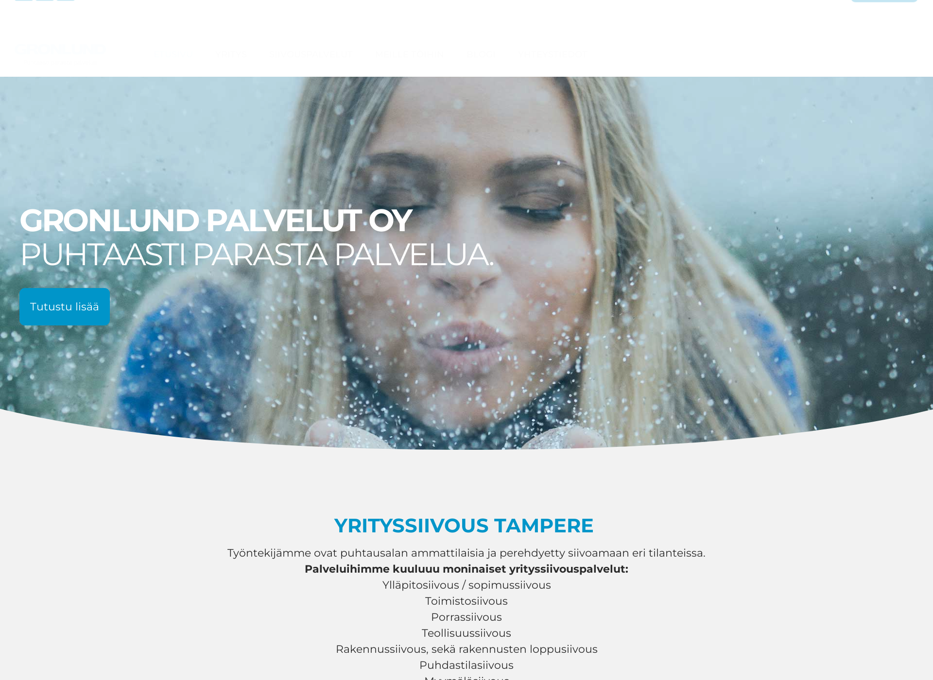 Skärmdump för gronlundpalvelut.fi