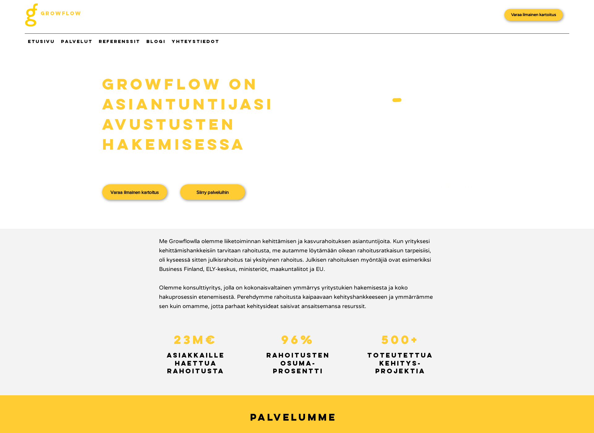 Skärmdump för growflow.fi