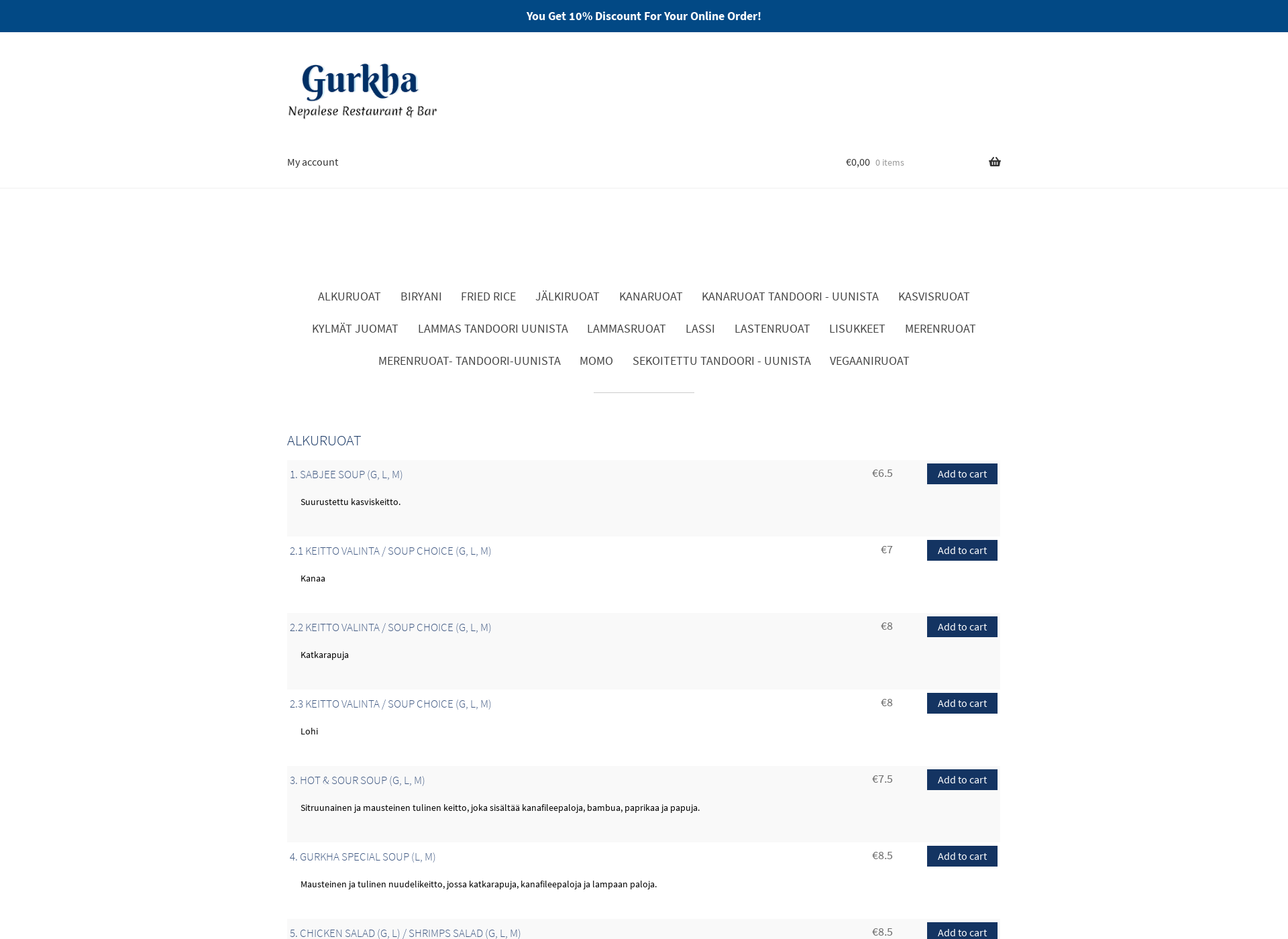 Screenshot for gurkhakauppa.fi