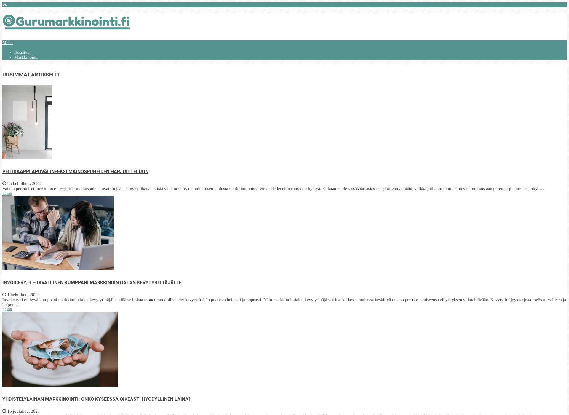 Skärmdump för gurumarkkinointi.fi