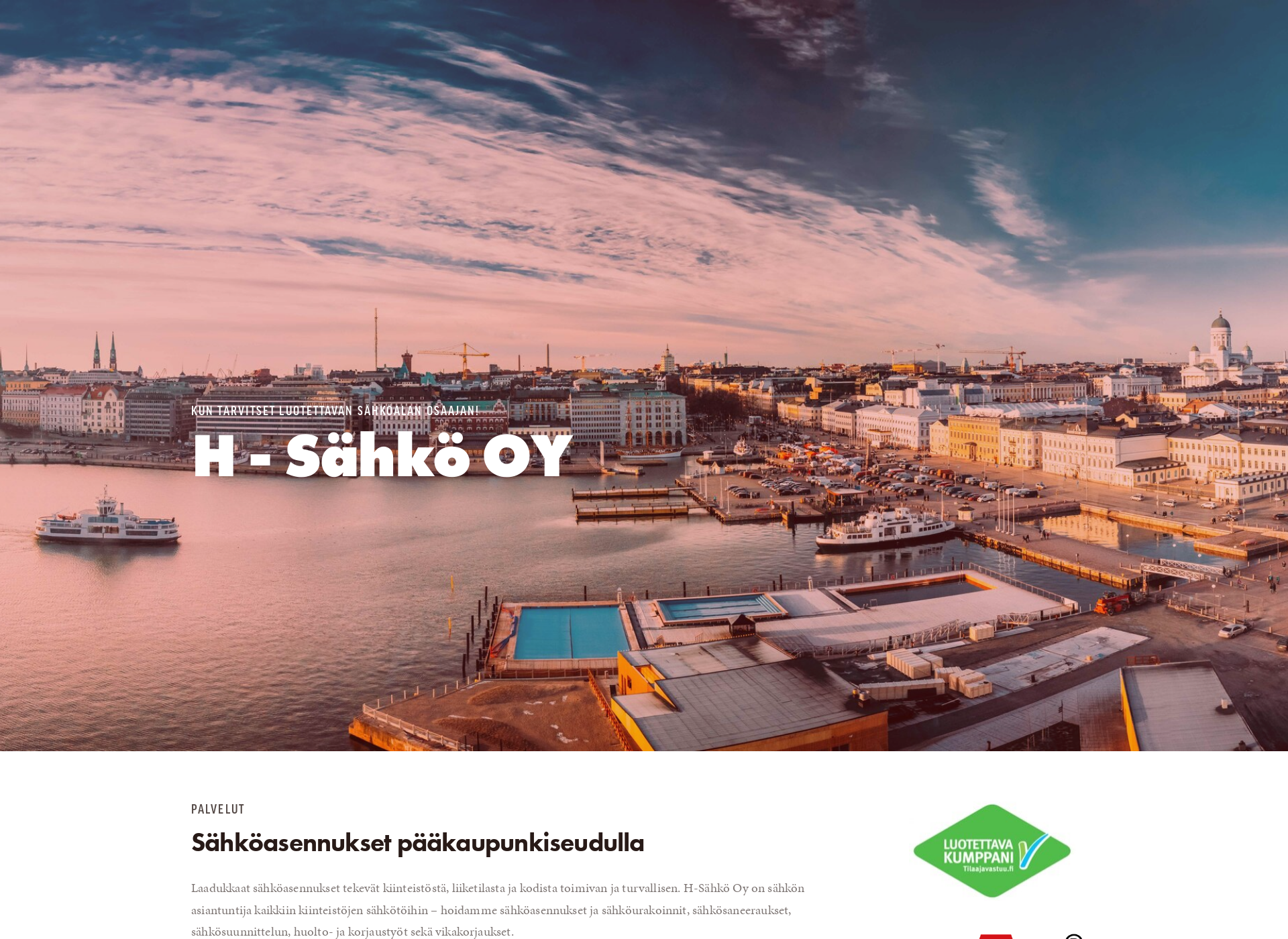 Näyttökuva h-sahko.fi