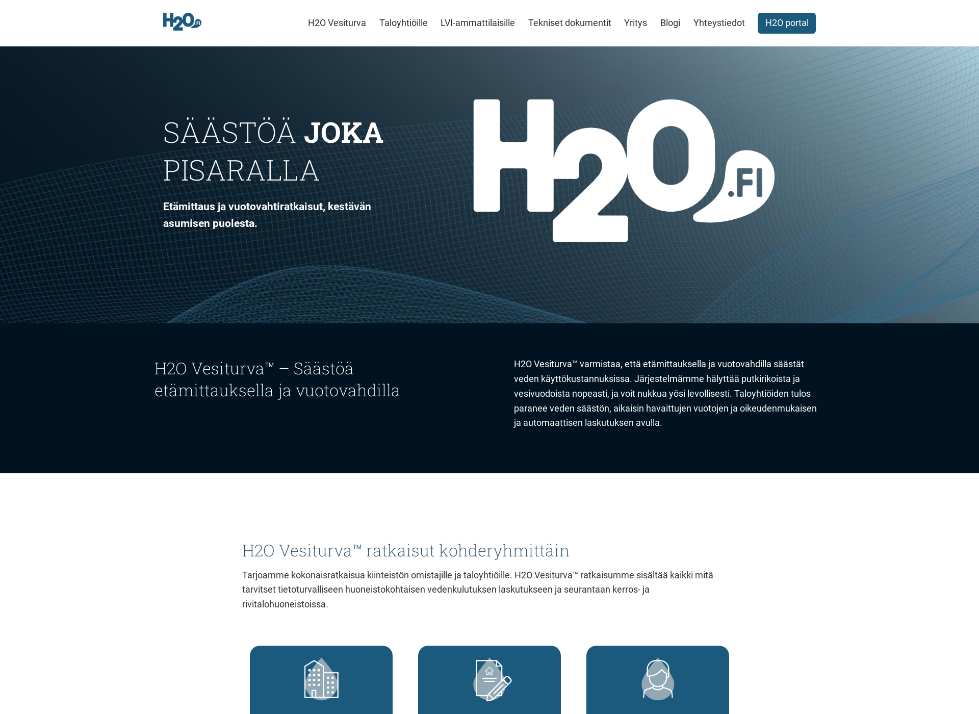 Skärmdump för h2o.fi