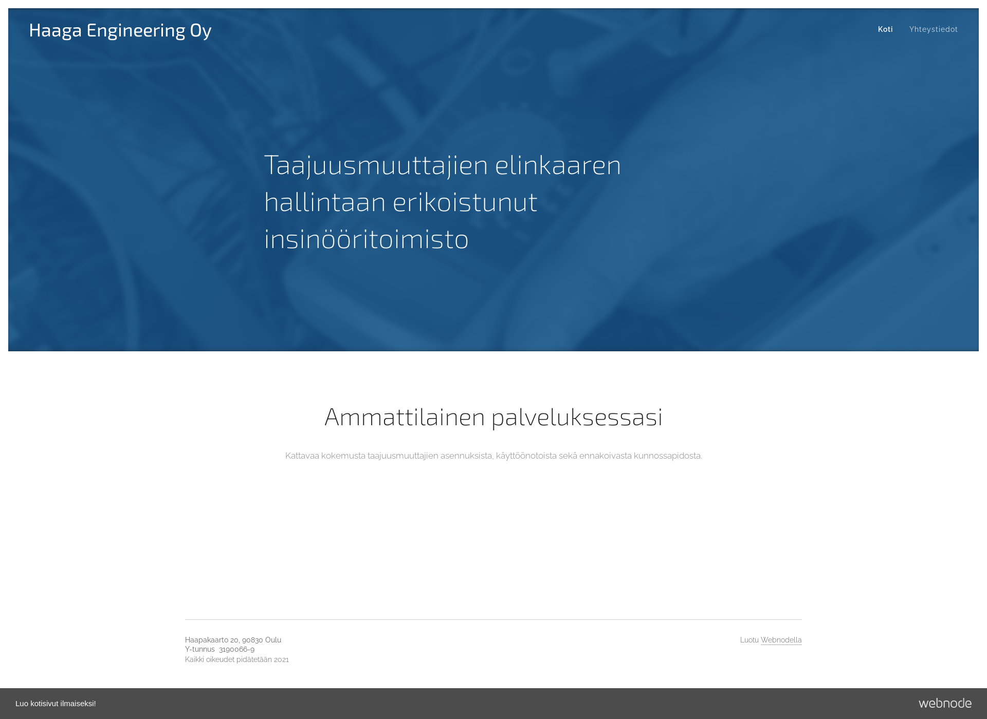 Screenshot for haagaengineering.fi