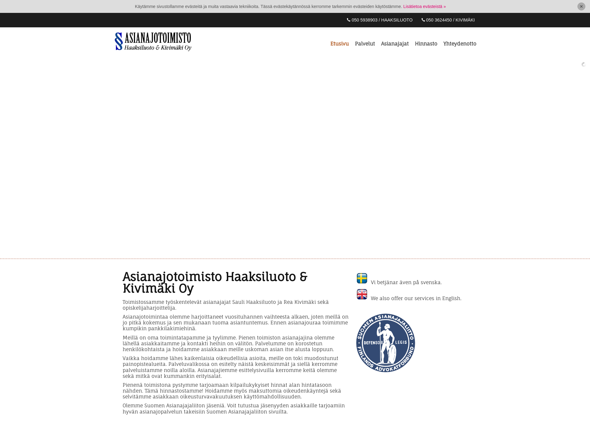 Skärmdump för haaksiluotokivimaki.fi