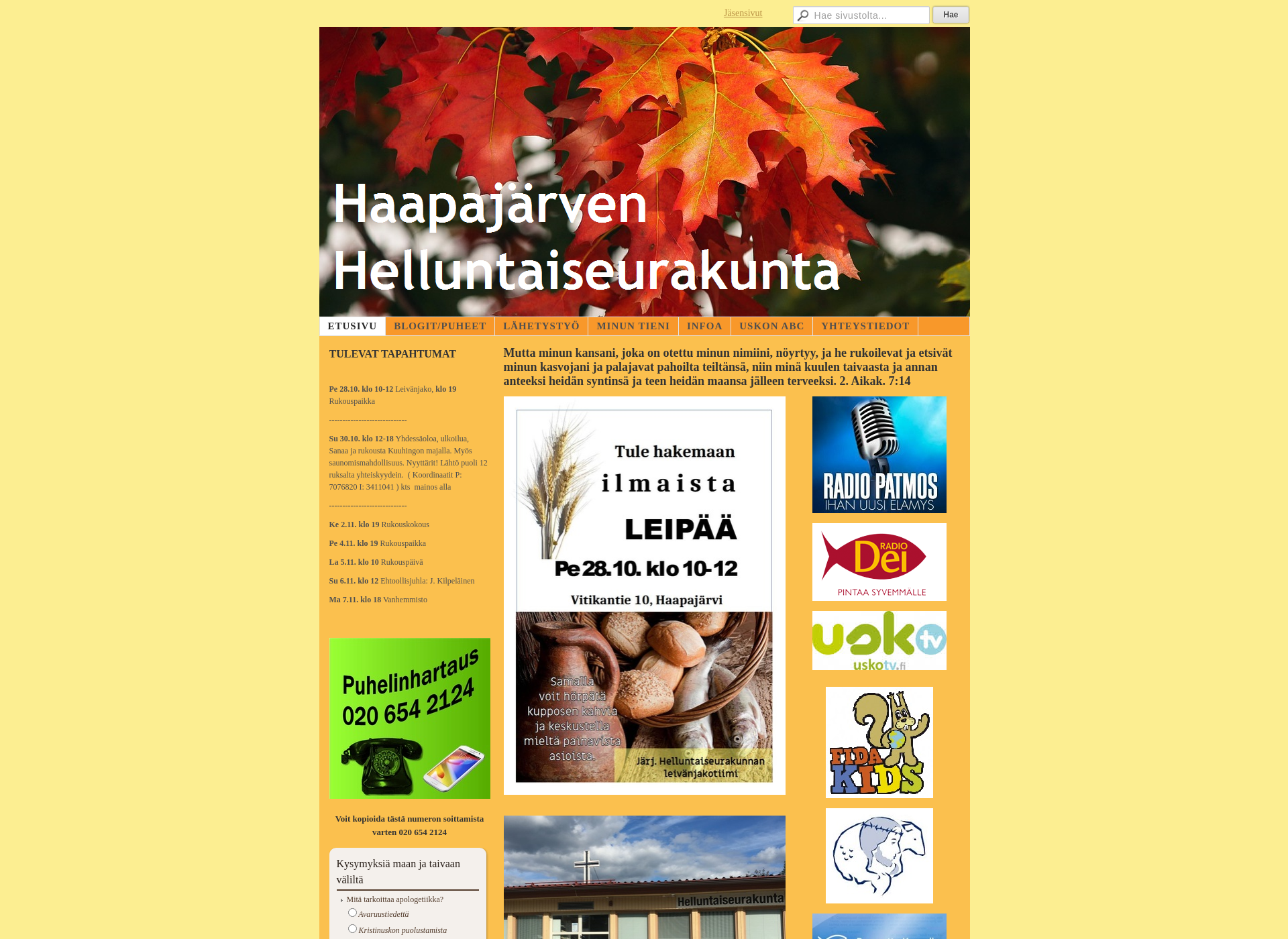 Screenshot for haapajarvenhelluntaisrk.fi