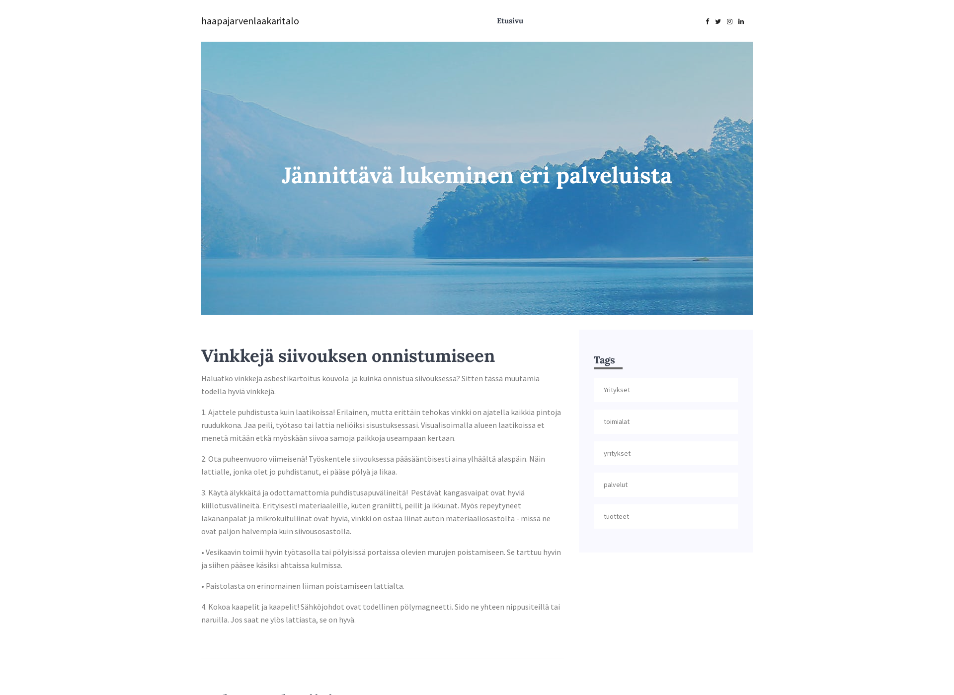 Screenshot for haapajarvenlaakaritalo.fi