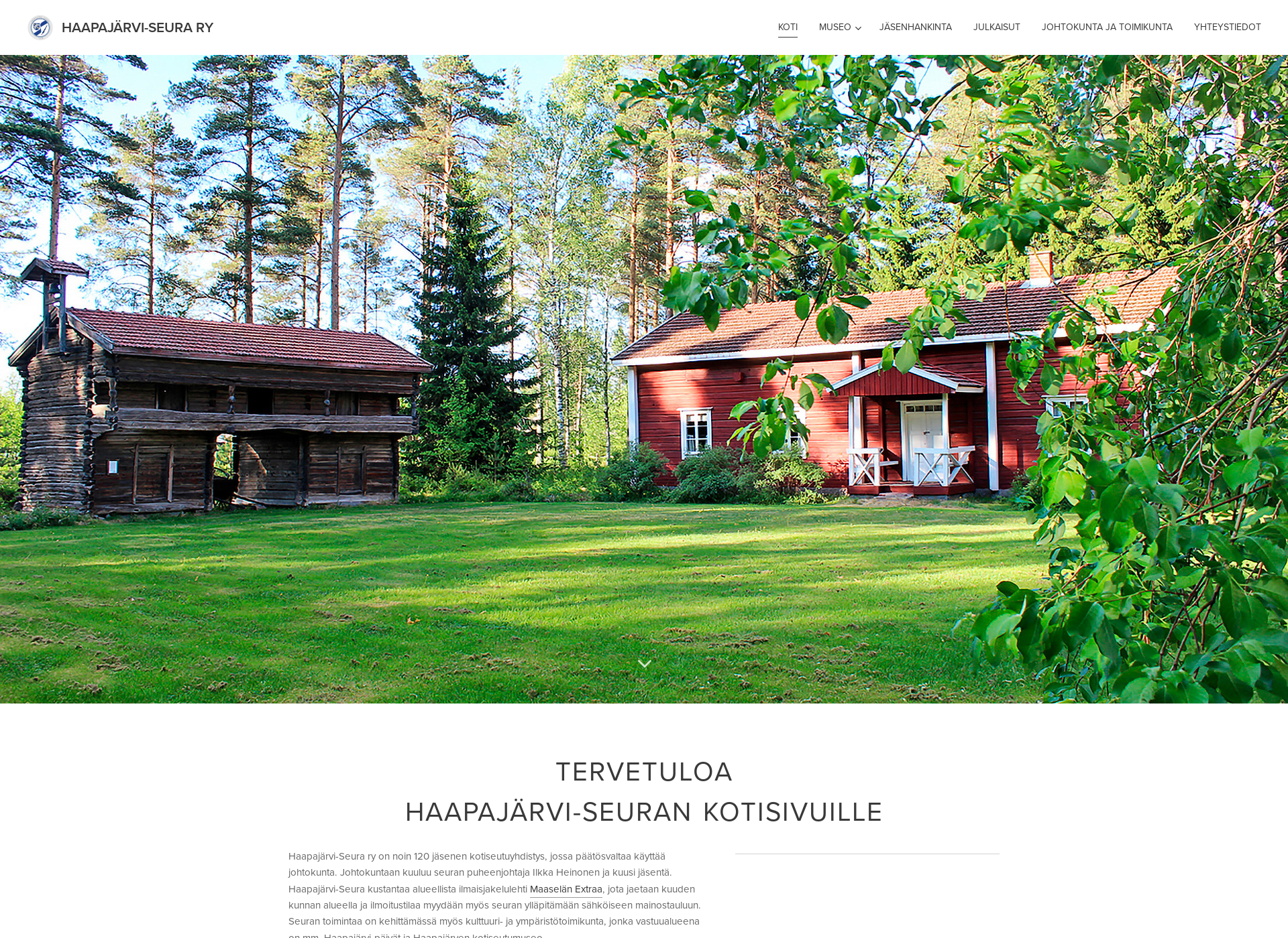 Skärmdump för haapajarviseura.fi