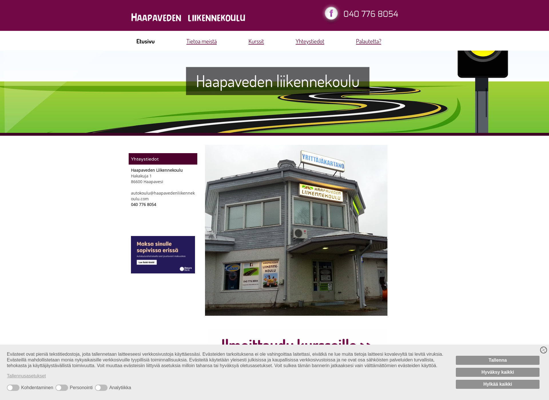 Screenshot for haapavedenliikennekoulu.com