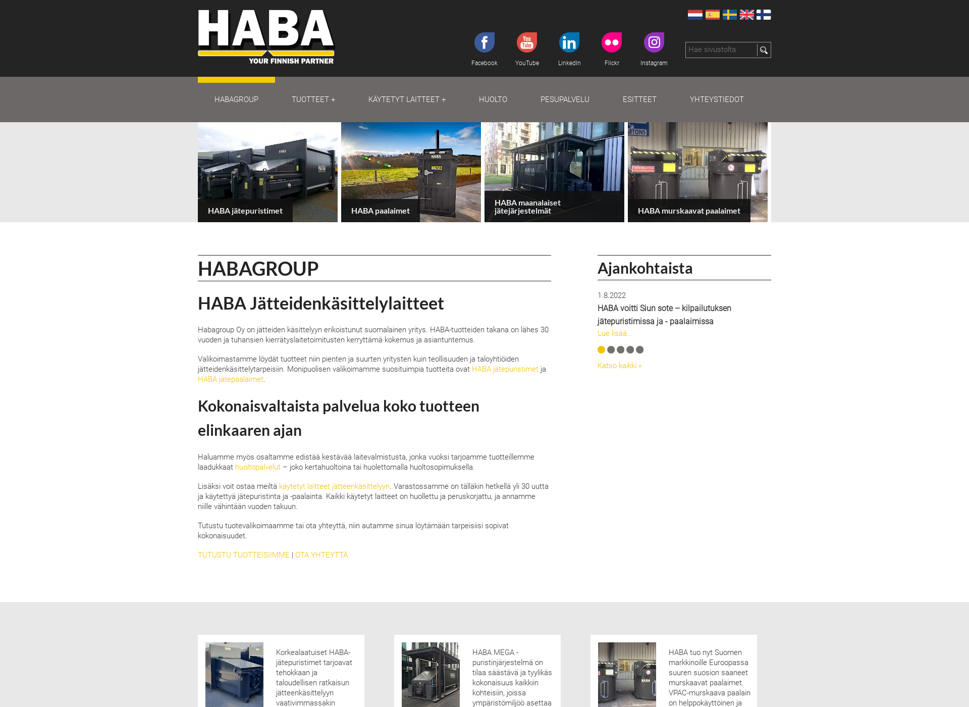 Screenshot for habagroup.fi