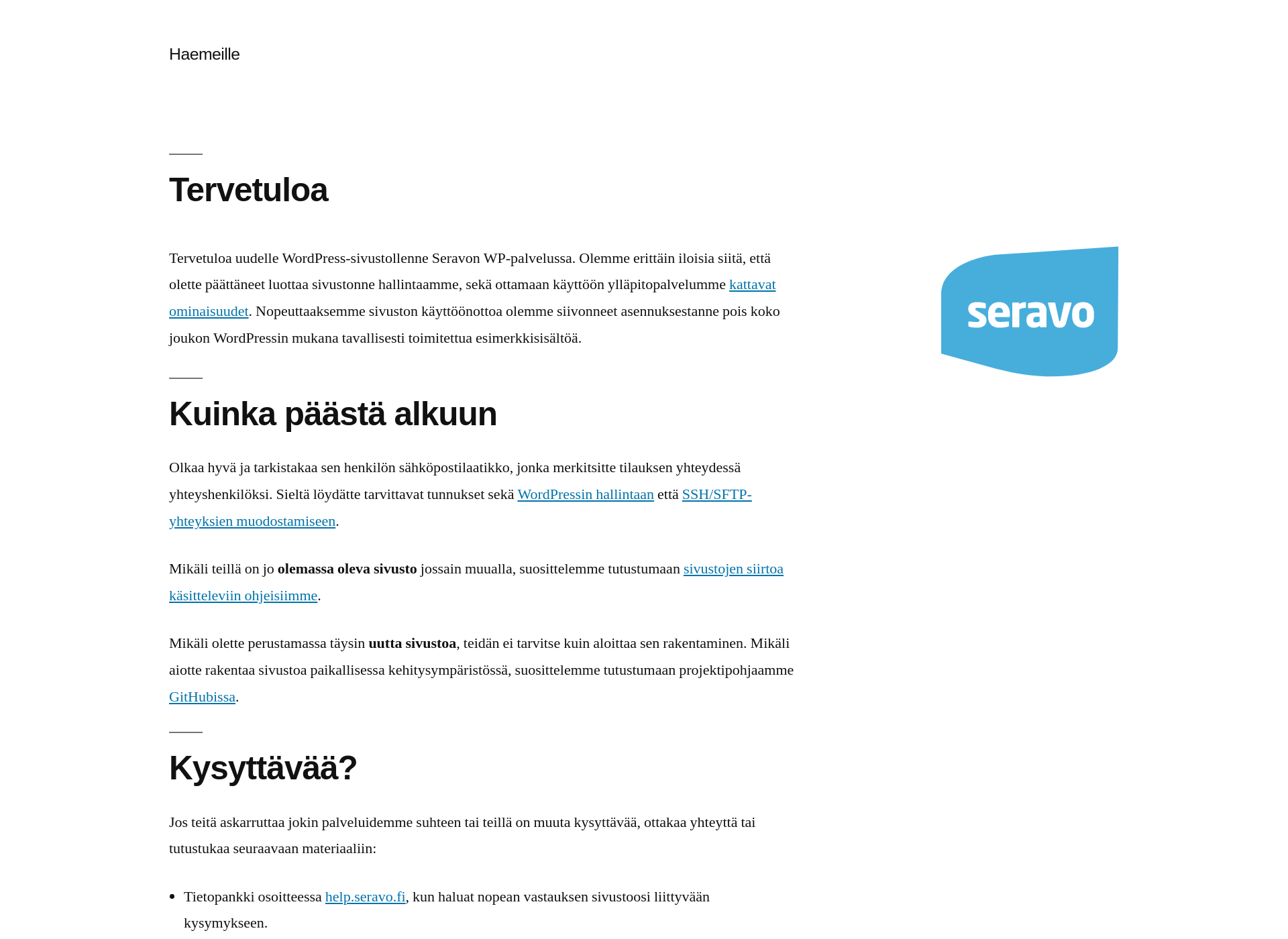 Skärmdump för haemeille.fi
