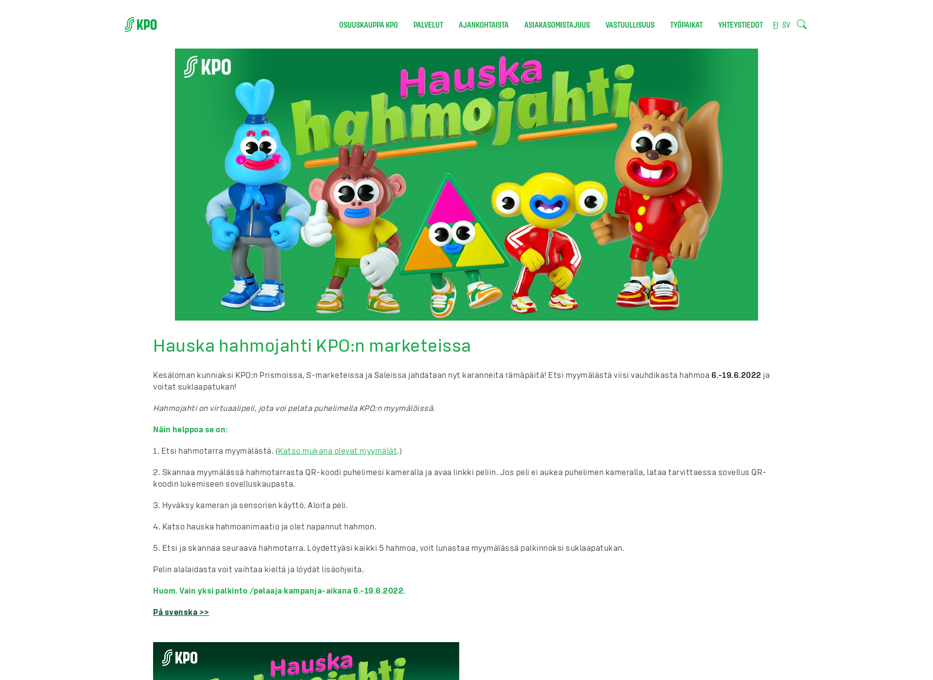 Screenshot for hahmojahti.fi