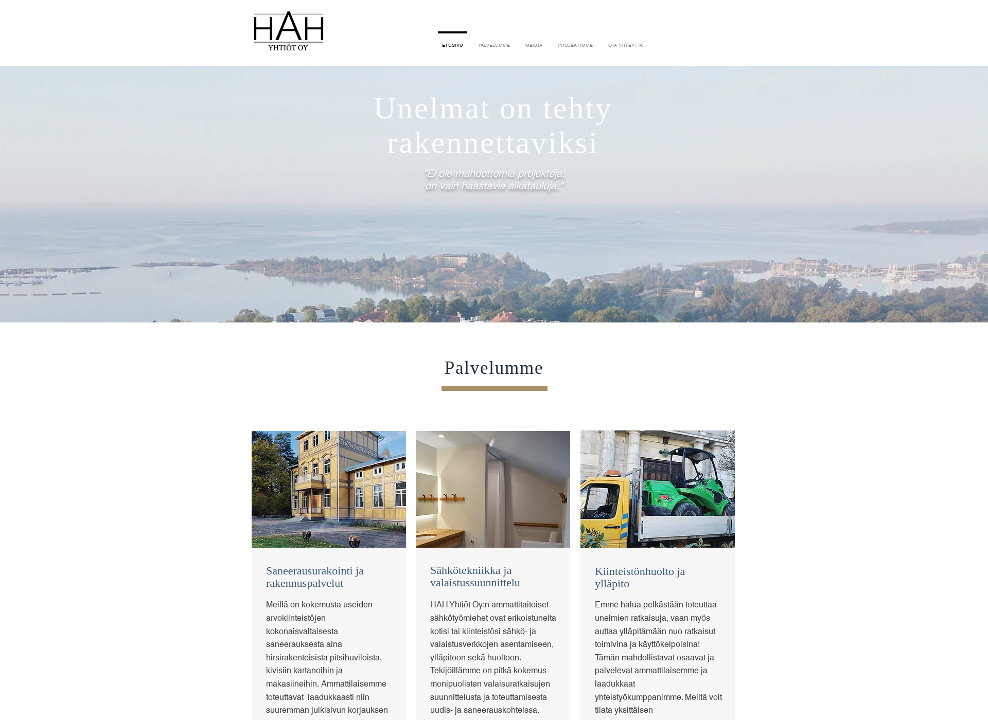 Skärmdump för hahsahko.fi