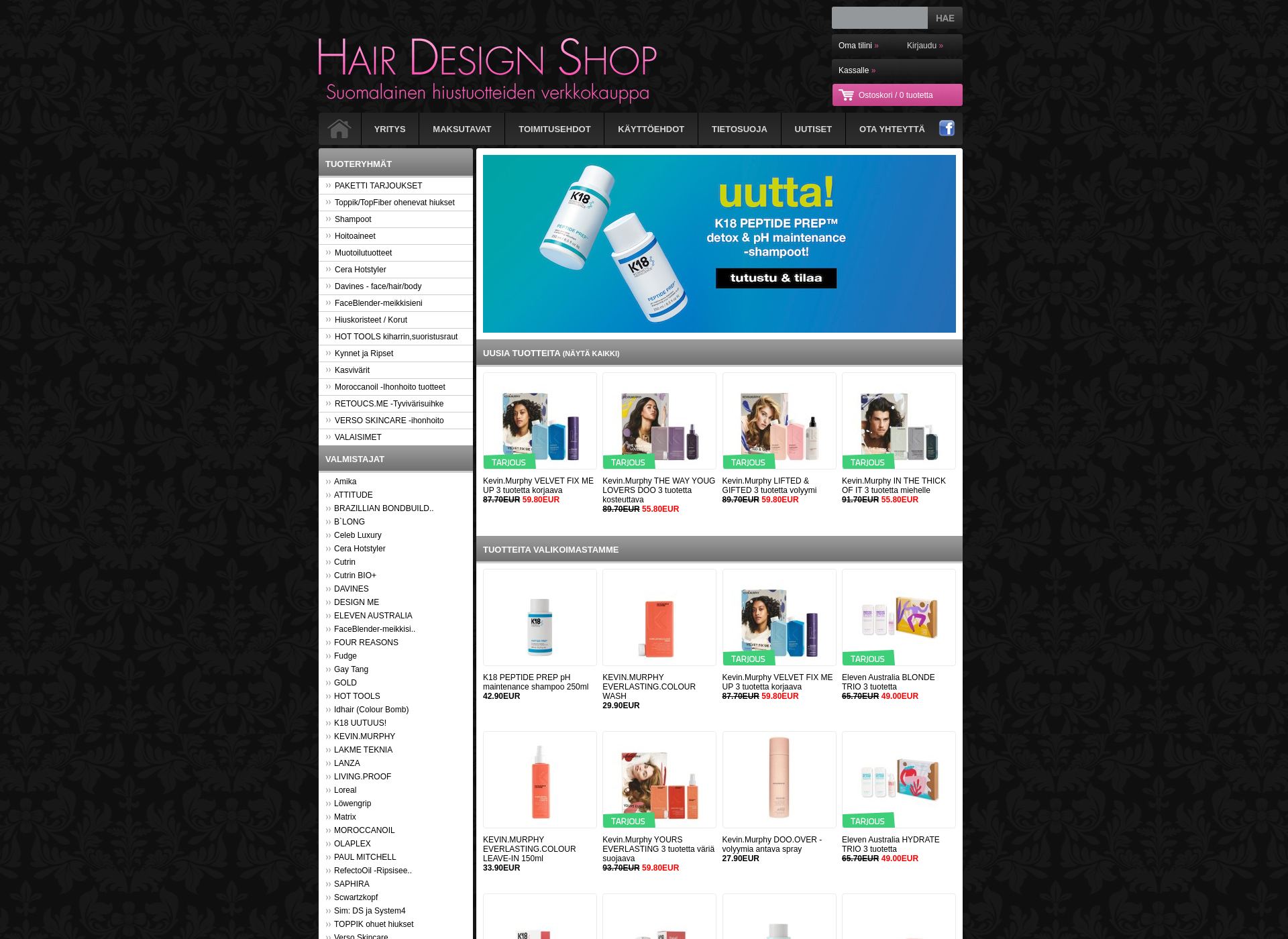 Screenshot for hairdesignshop.fi