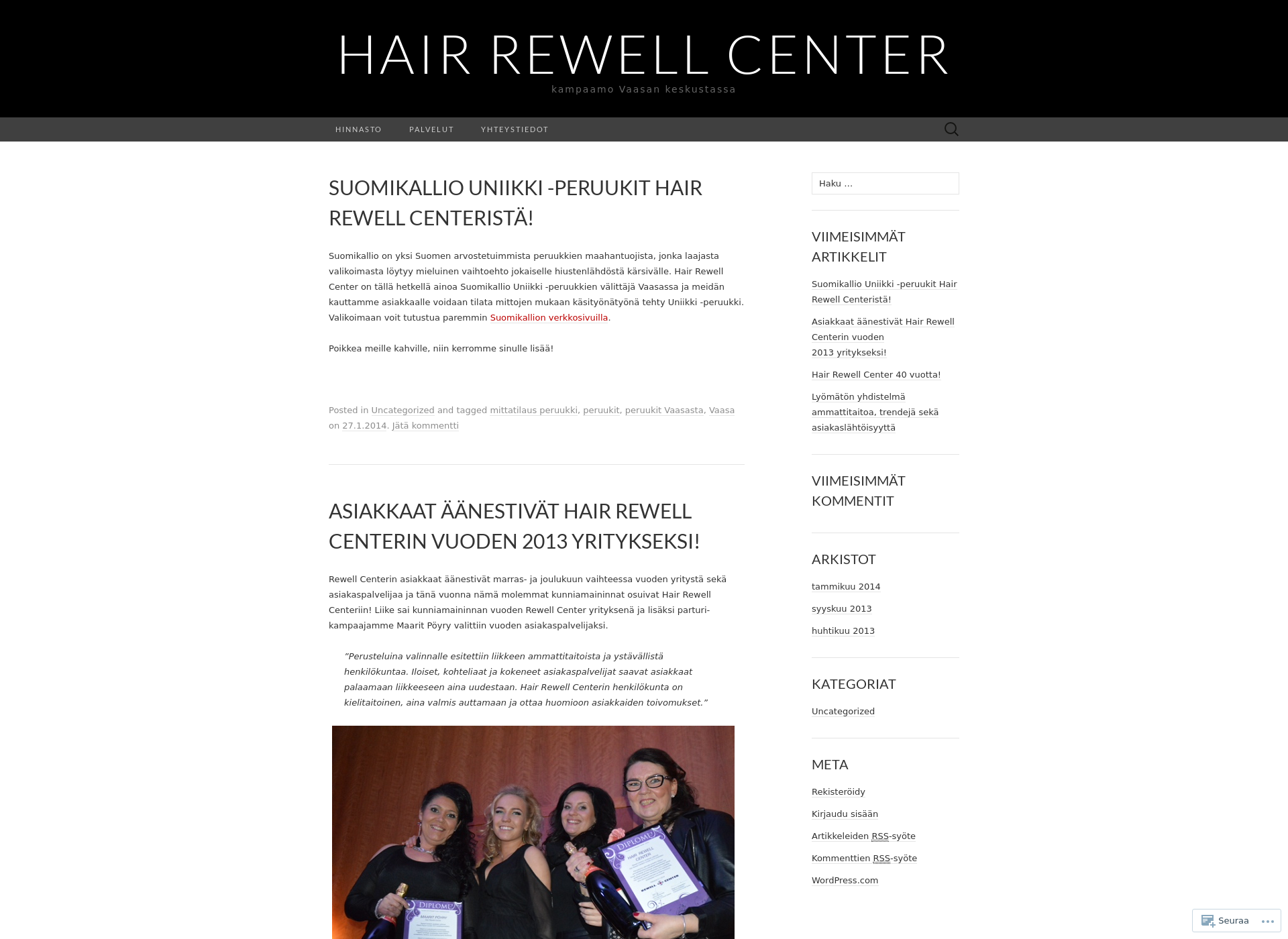 Screenshot for hairrewellcenter.fi