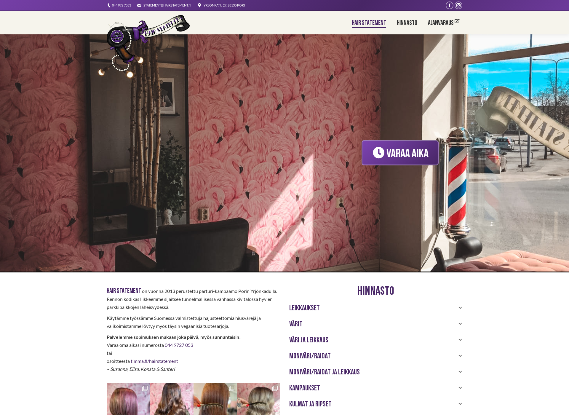 Screenshot for hairstatement.fi
