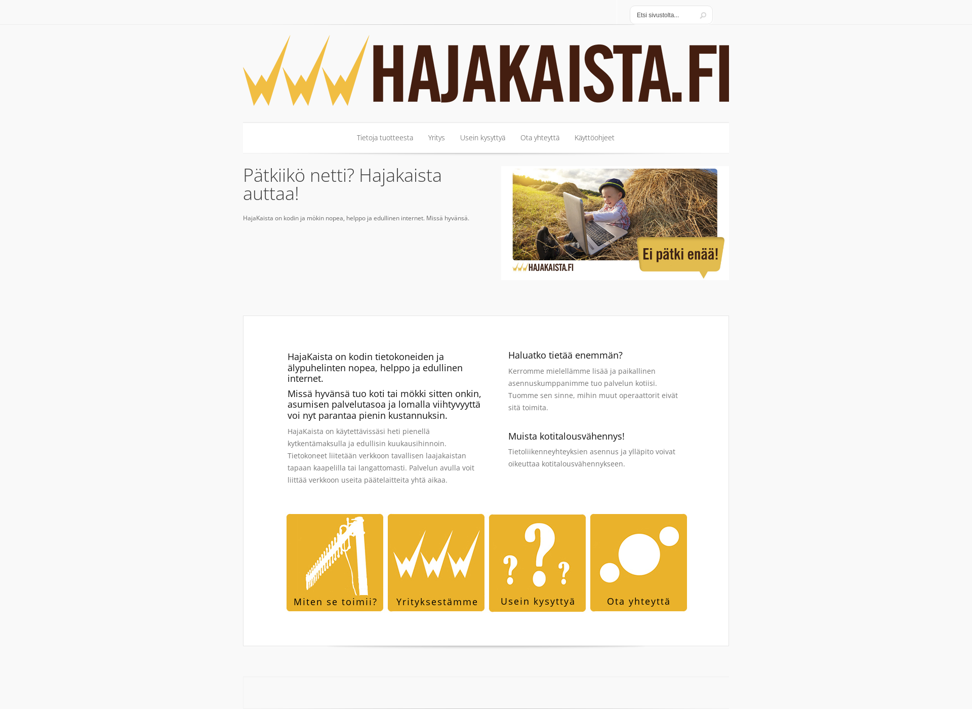 Skärmdump för hajakaista.fi