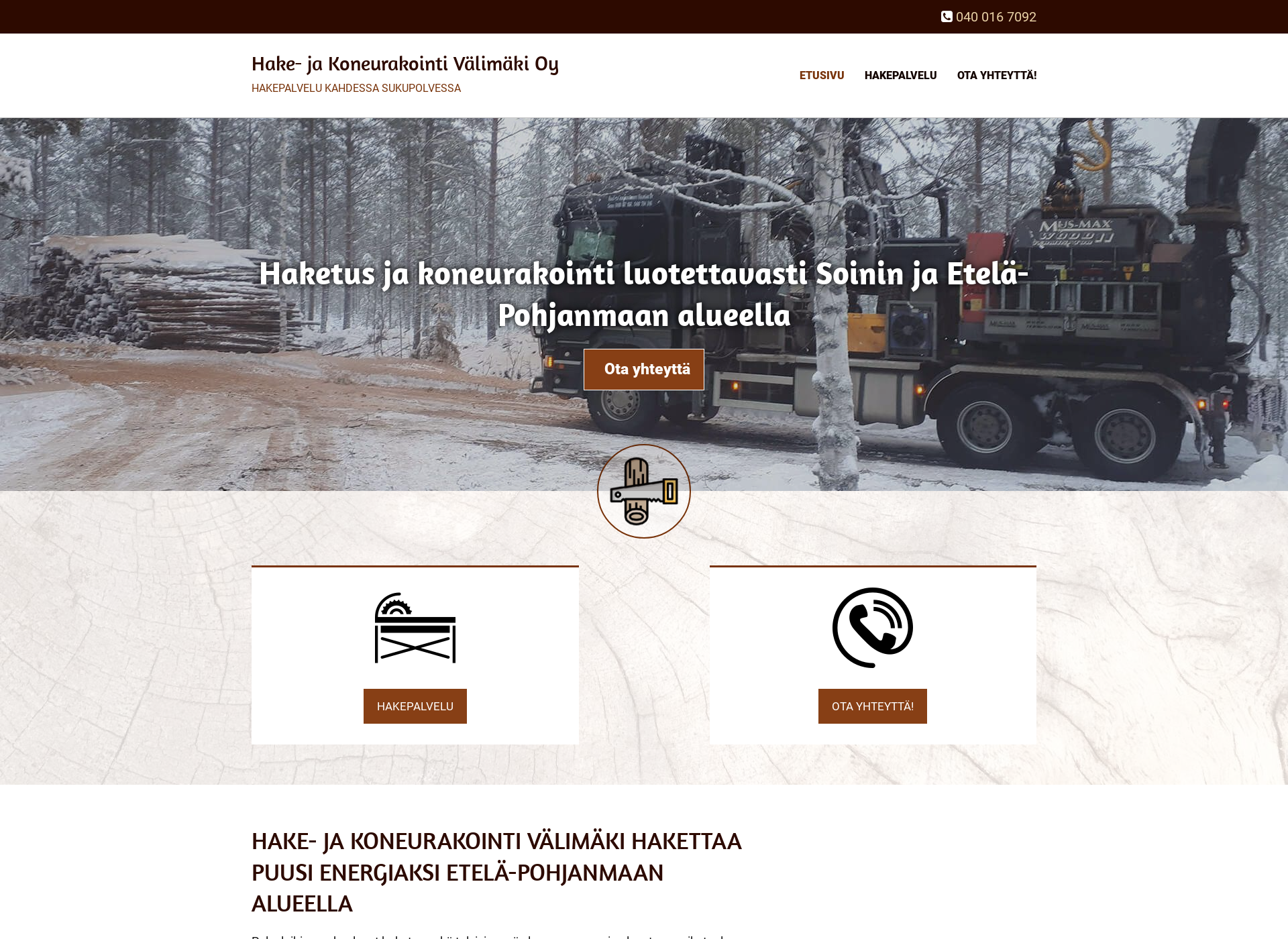Skärmdump för hakejakoneurakointi.fi