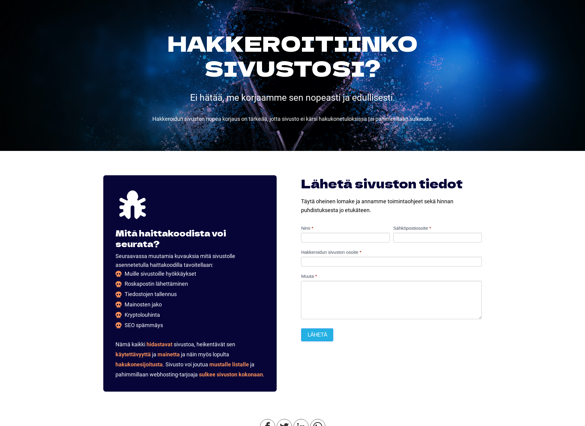 Screenshot for hakkeroitusivusto.fi
