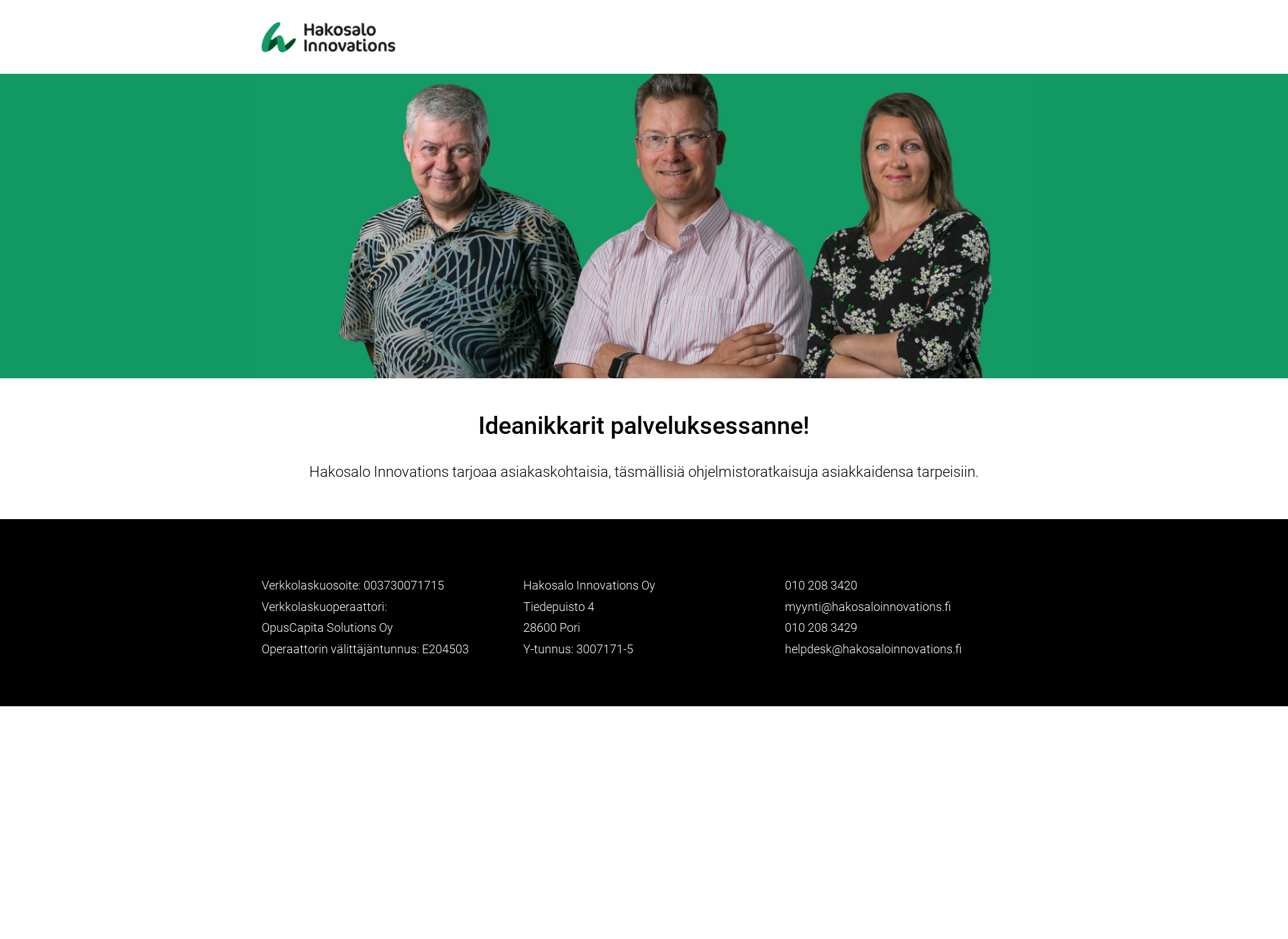 Skärmdump för hakosaloinnovations.fi