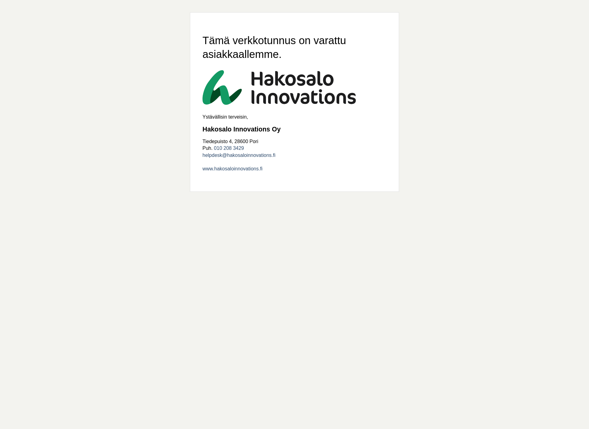 Screenshot for hakosalosoftware.fi
