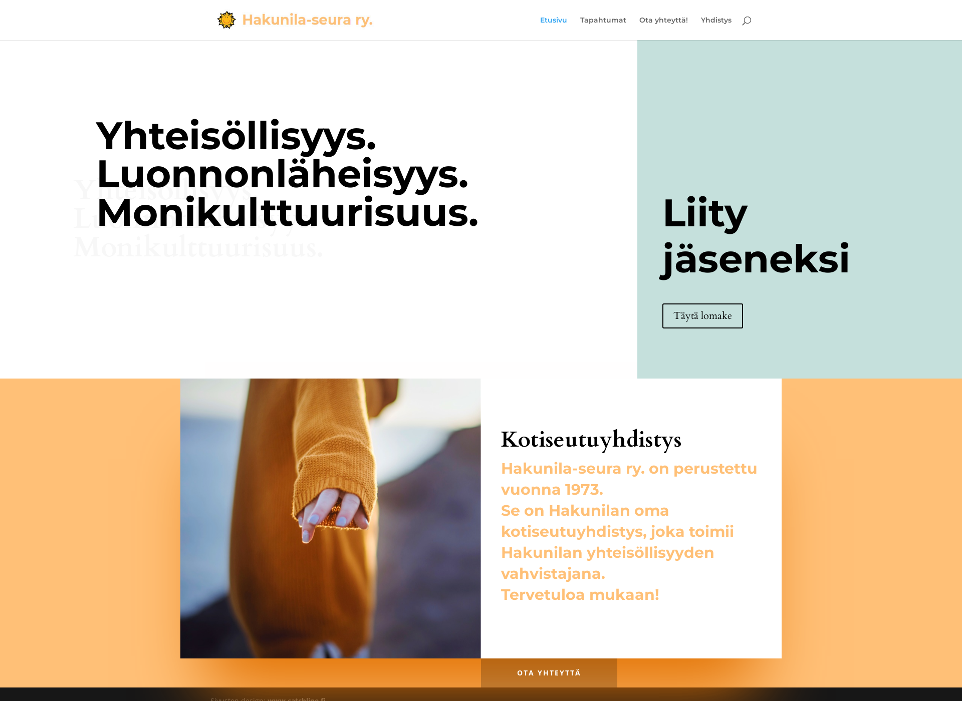 Skärmdump för hakunilaseura.fi