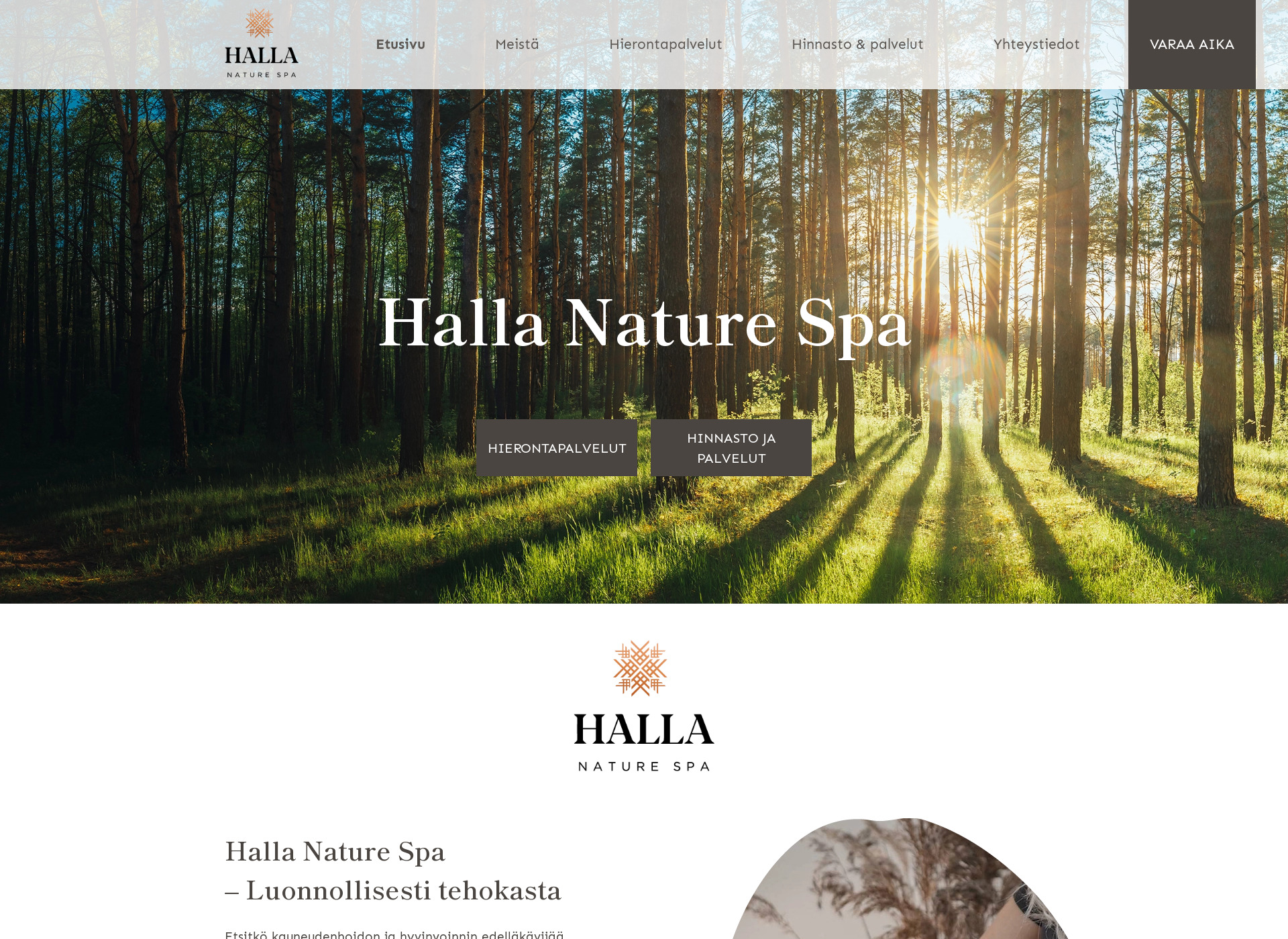 Screenshot for hallanaturespa.fi