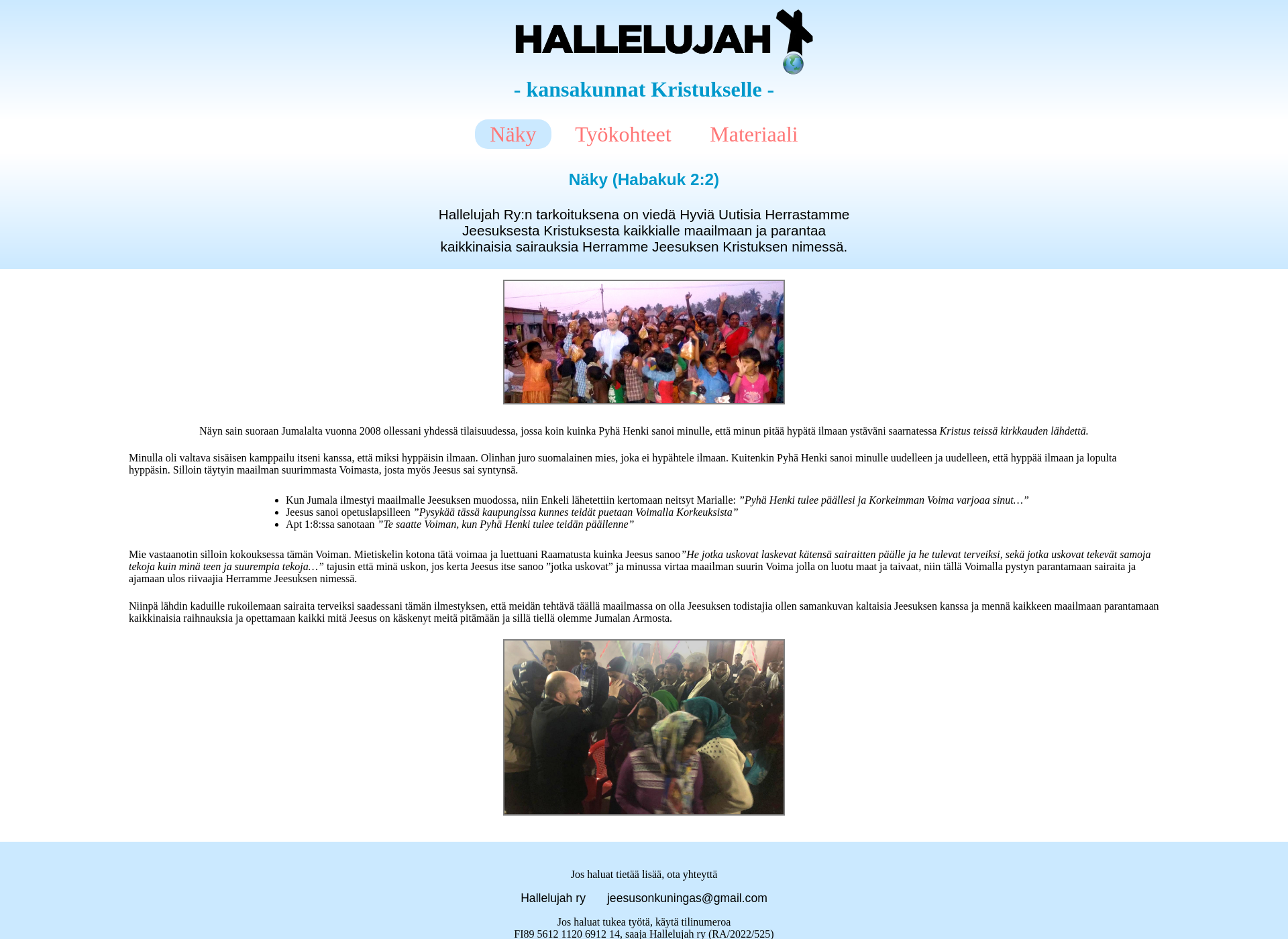 Screenshot for hallelujah.fi