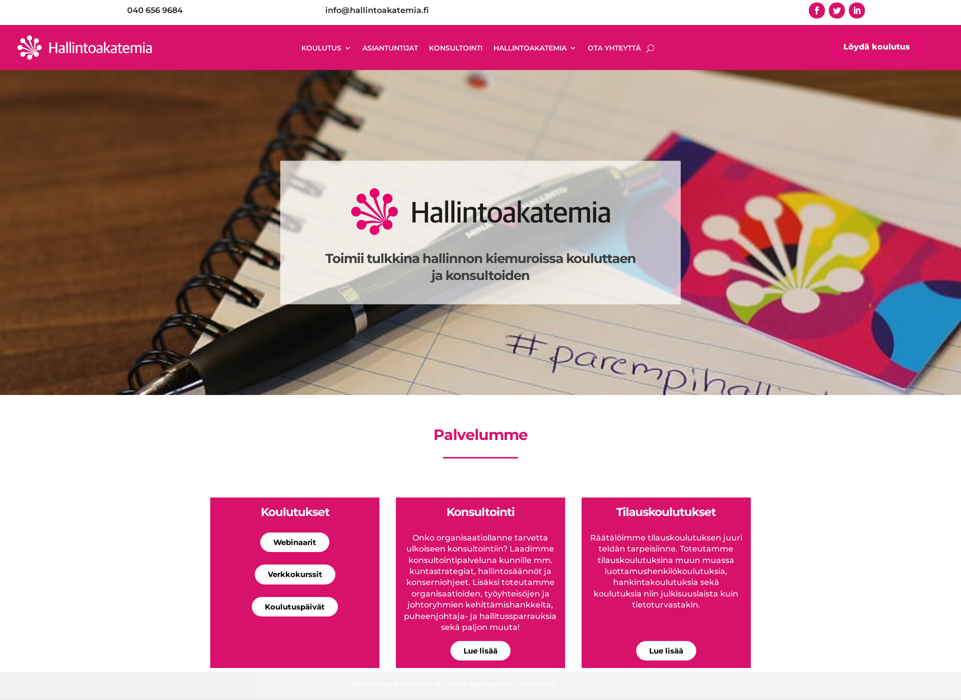 Screenshot for hallintoakatemia.fi