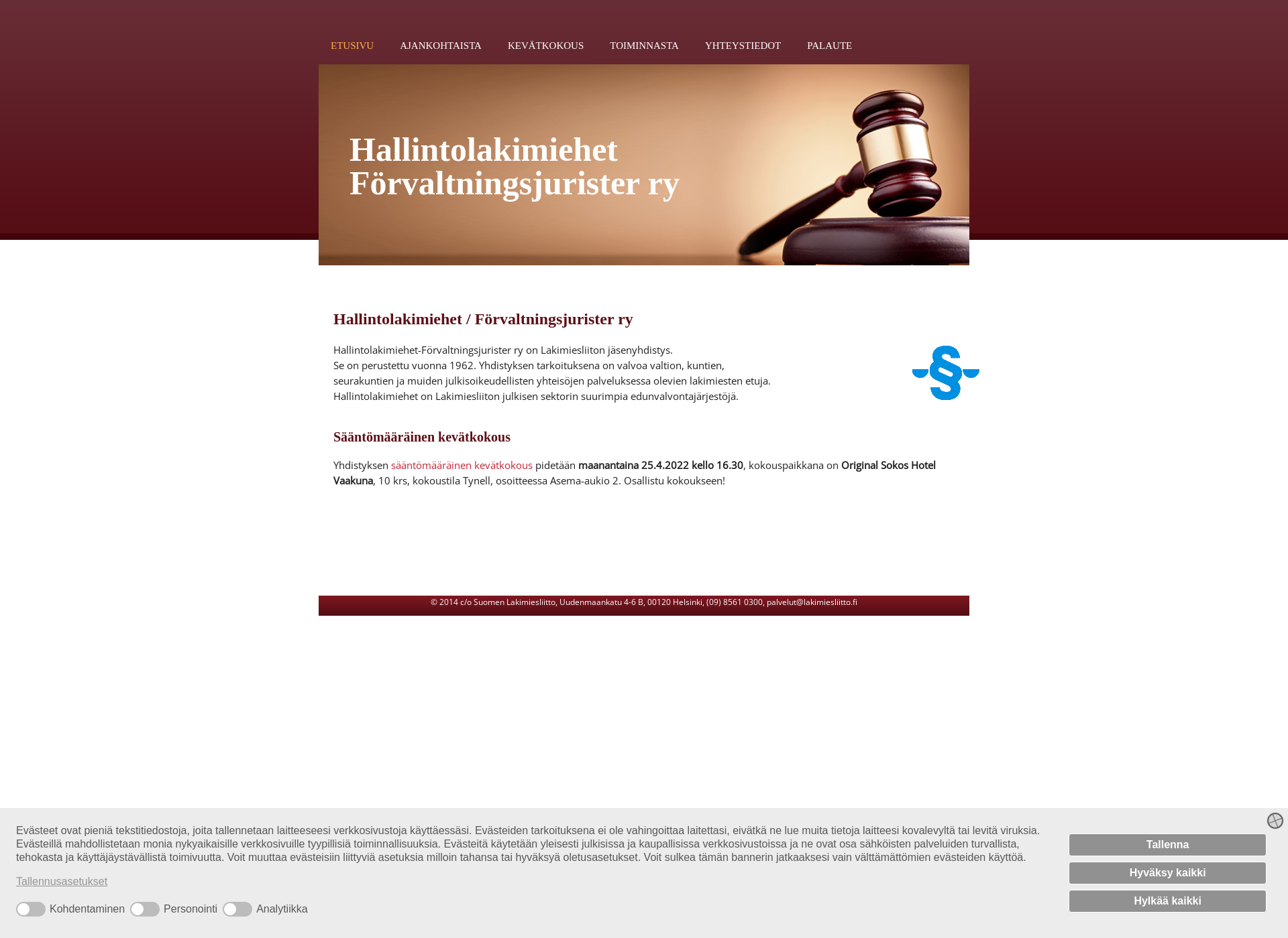 Screenshot for hallintolakimiehet.fi