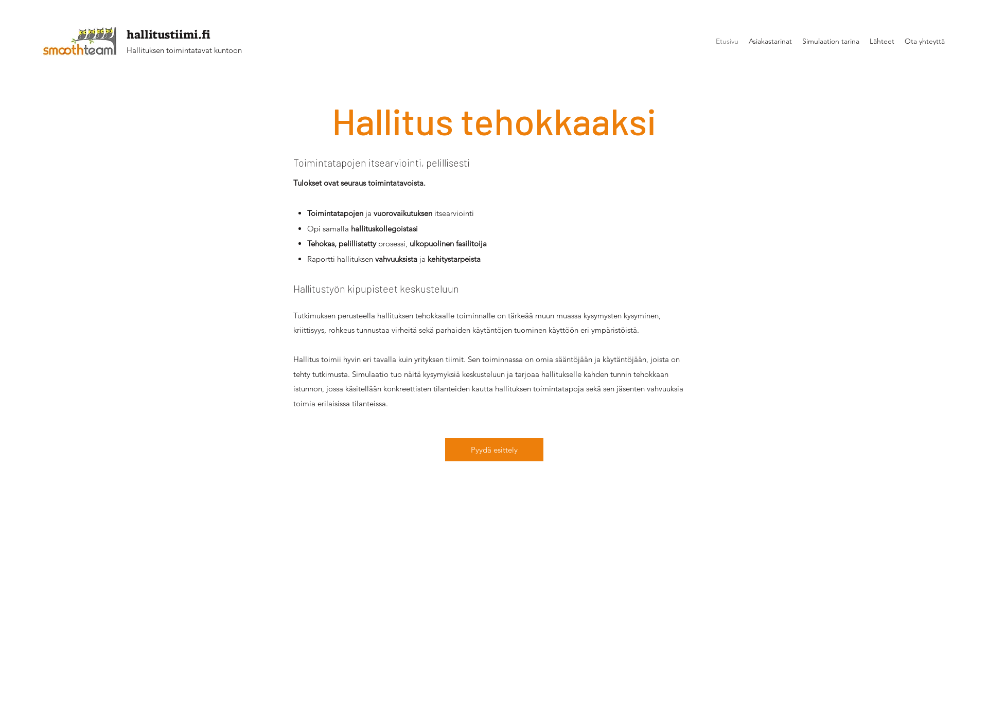 Screenshot for hallitustiimi.fi