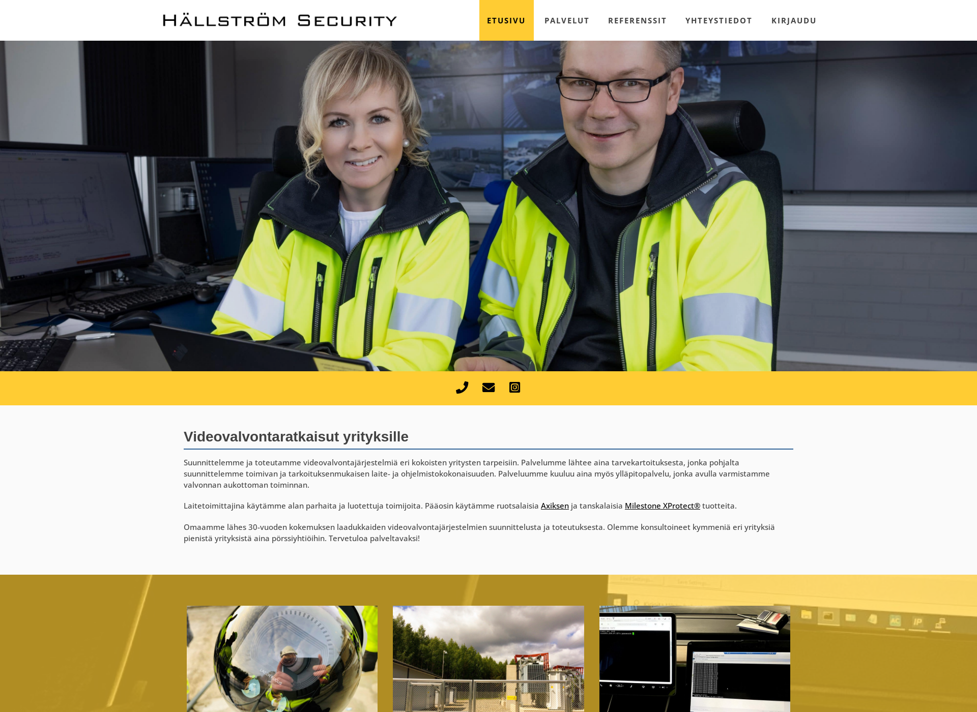 Skärmdump för hallstrom.fi