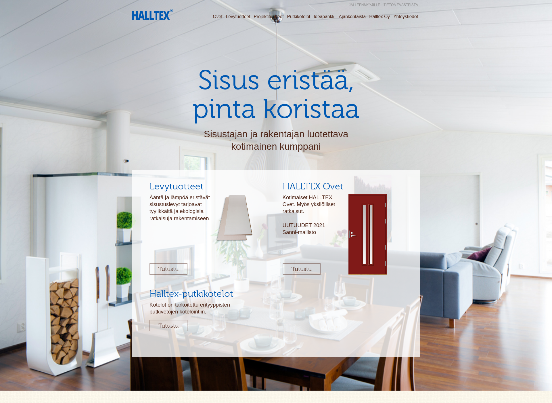 Skärmdump för halltex.fi