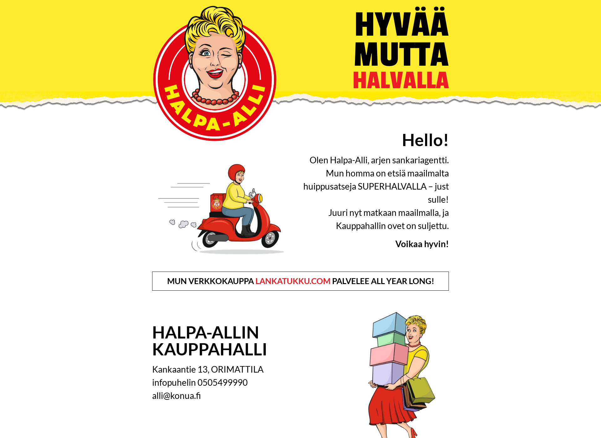 Skärmdump för halpa-alli.fi