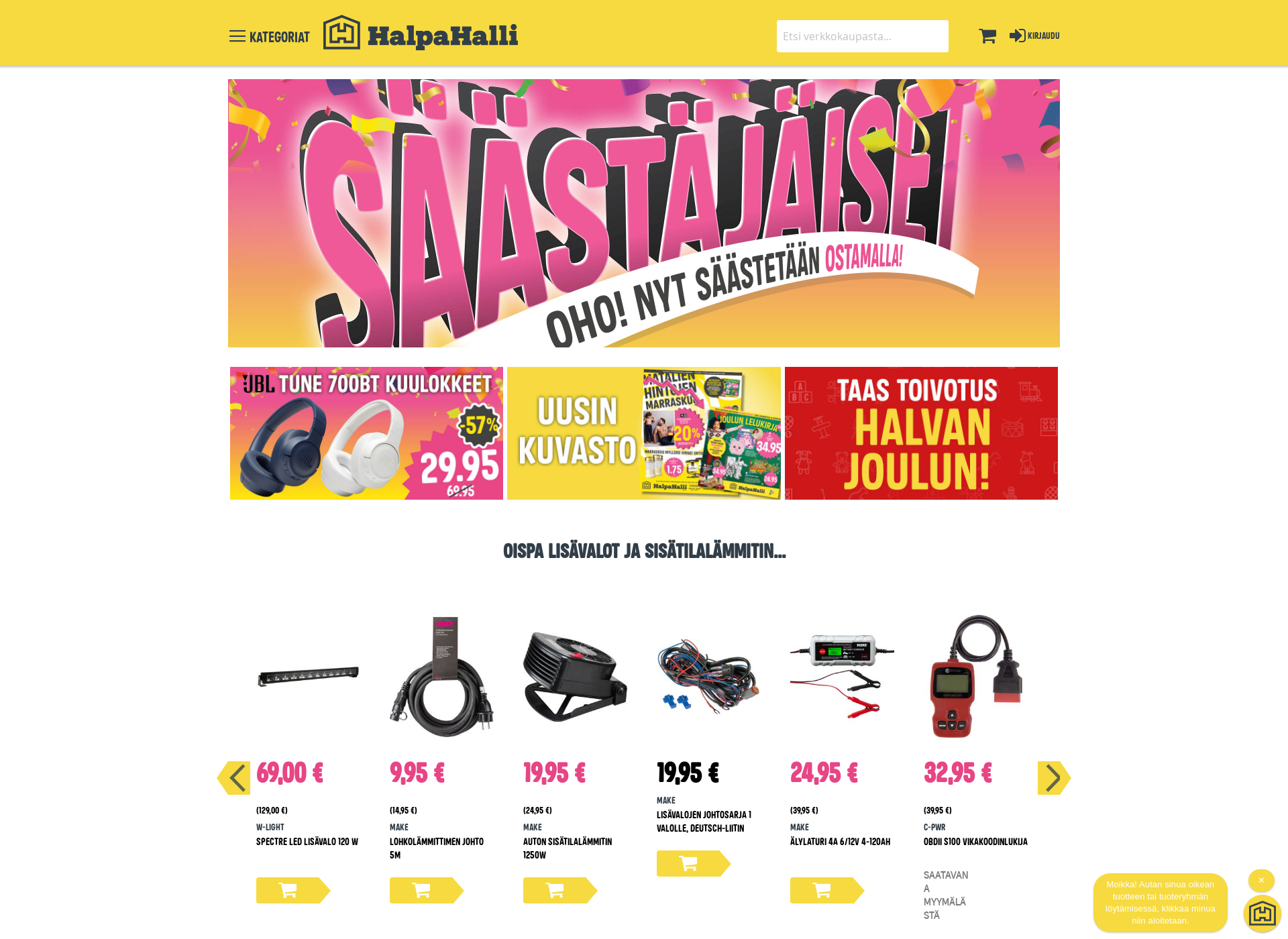 Screenshot for halpahalli.fi
