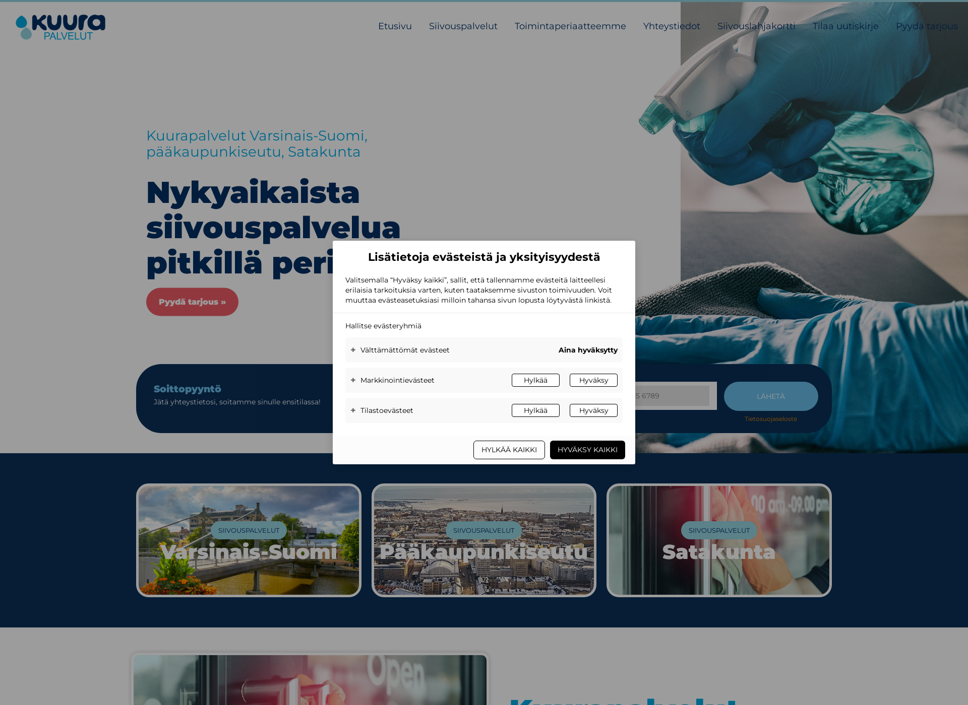 Skärmdump för haltiapalvelut.fi