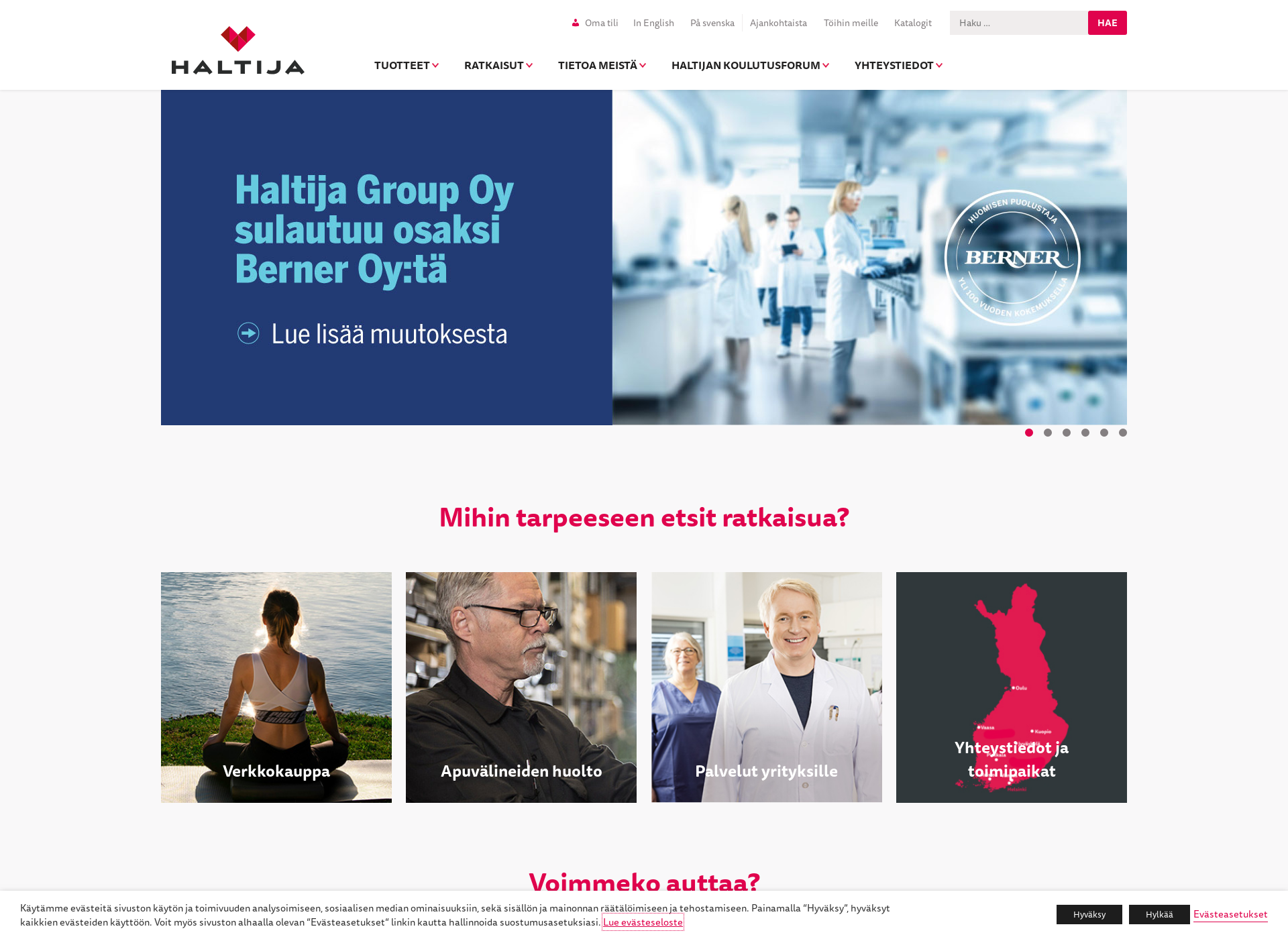 Skärmdump för haltija.fi