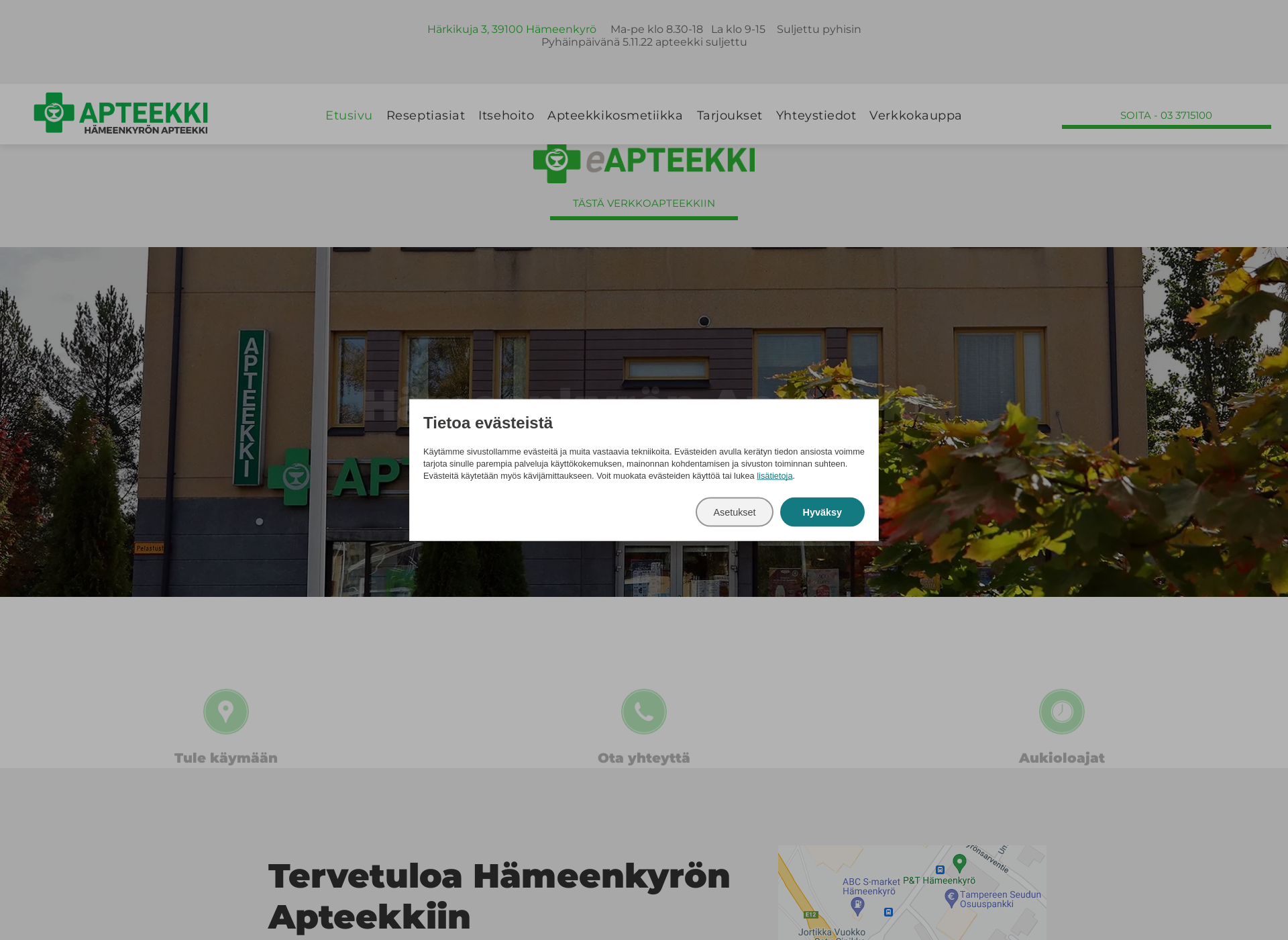 Screenshot for hameenkyronapteekki.fi