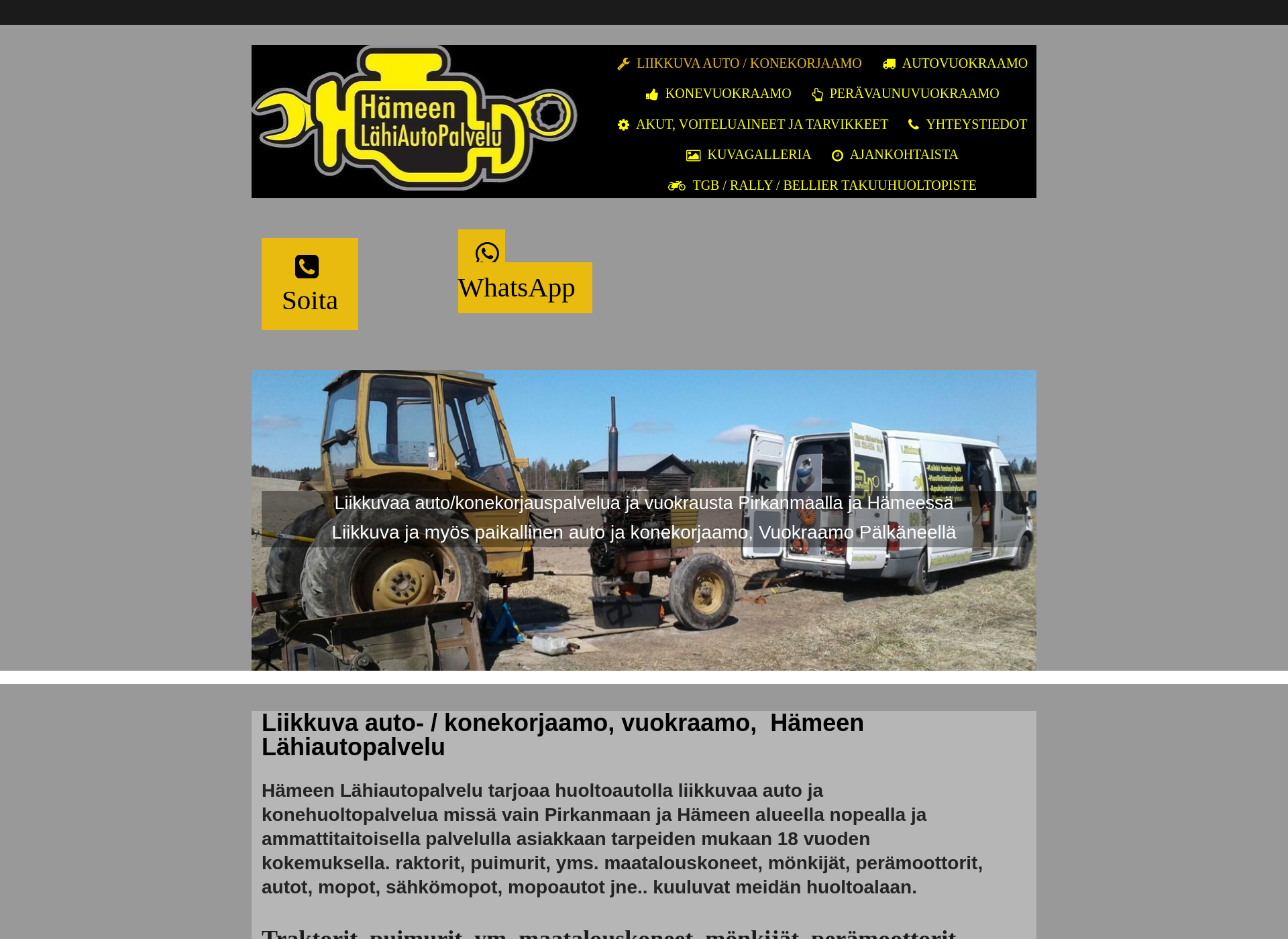 Skärmdump för hameenlahiautopalvelu.fi