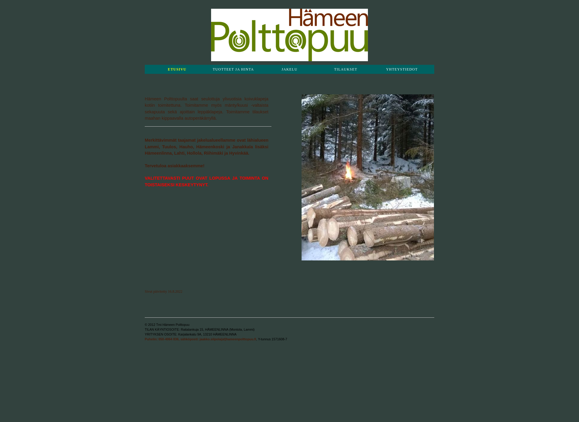 Screenshot for hameenpolttopuu.fi
