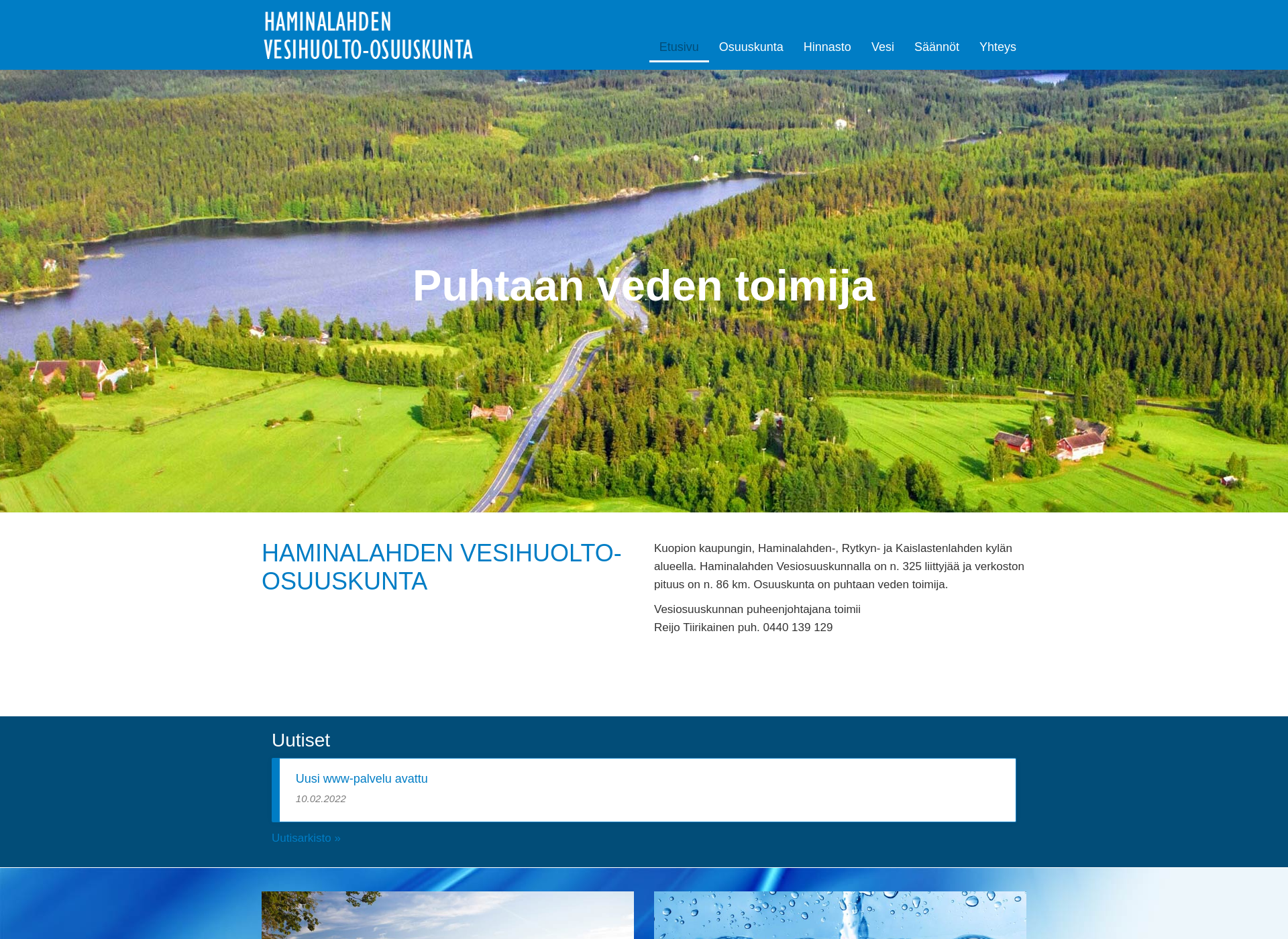 Screenshot for haminalahdenvesiosuuskunta.fi