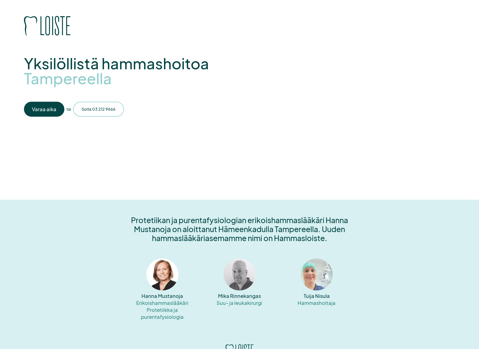 Skärmdump för hammasasemaloiste.fi