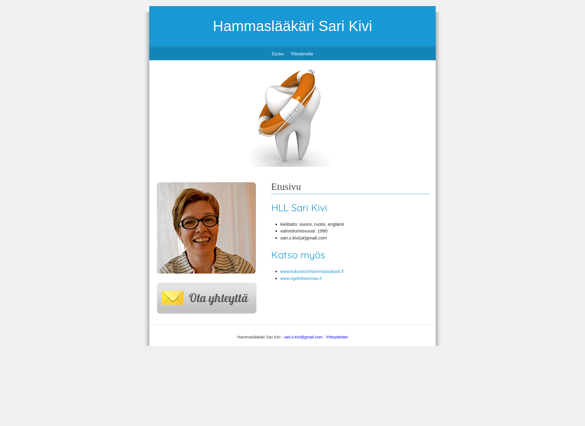 Skärmdump för hammaslaakarisarikivi.fi