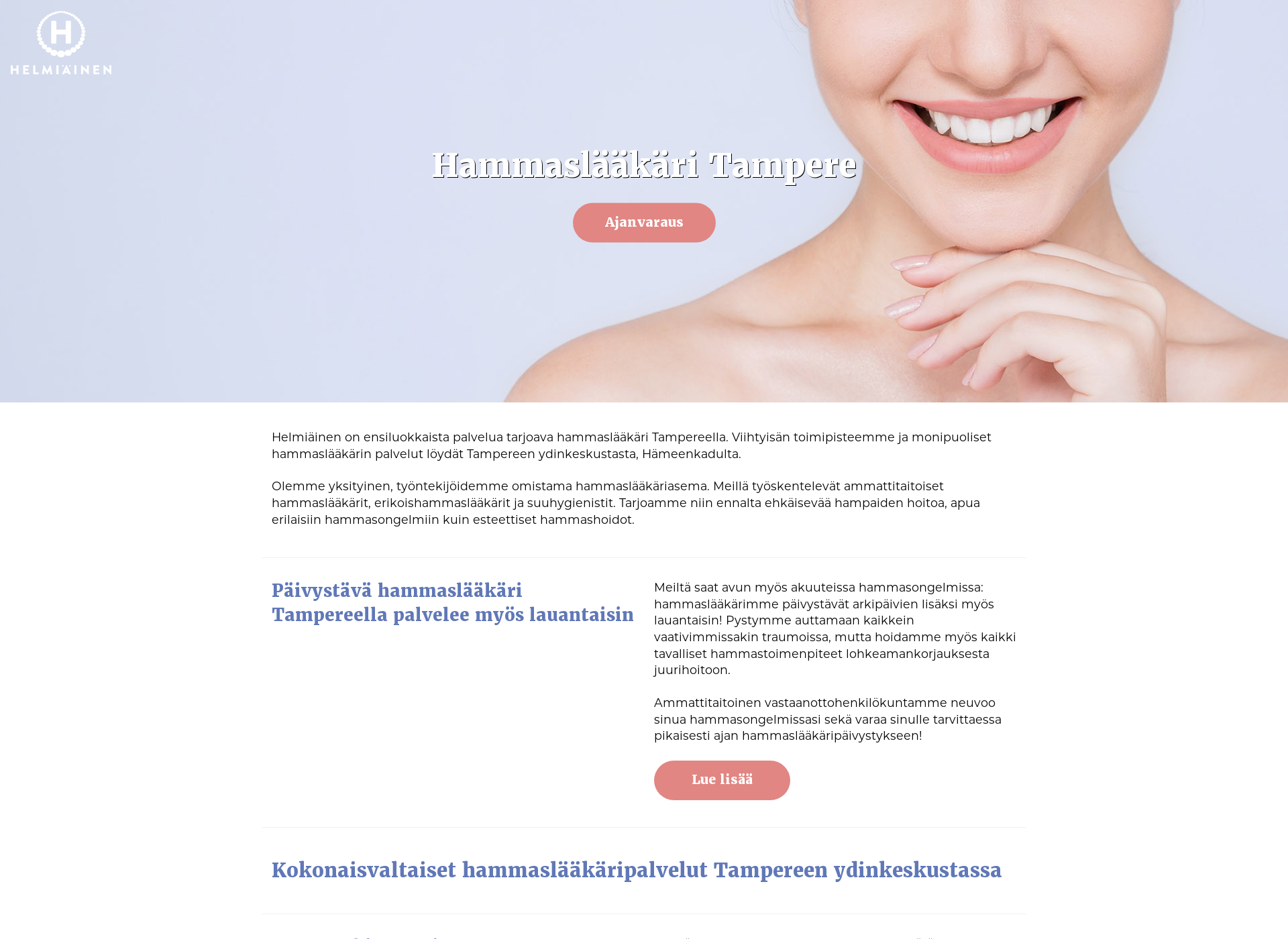 Skärmdump för hammaslaakaritampere.fi
