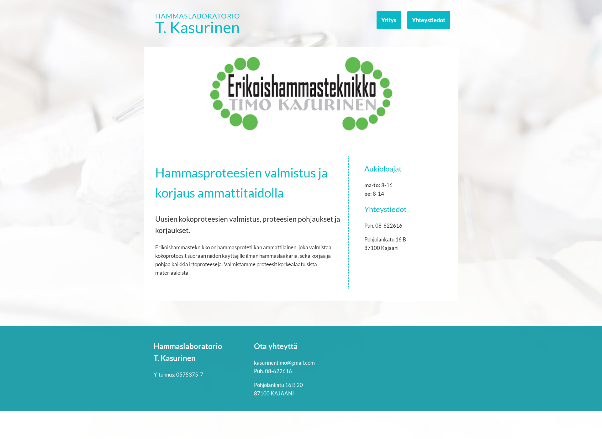 Screenshot for hammaslaboratoriokasurinen.fi